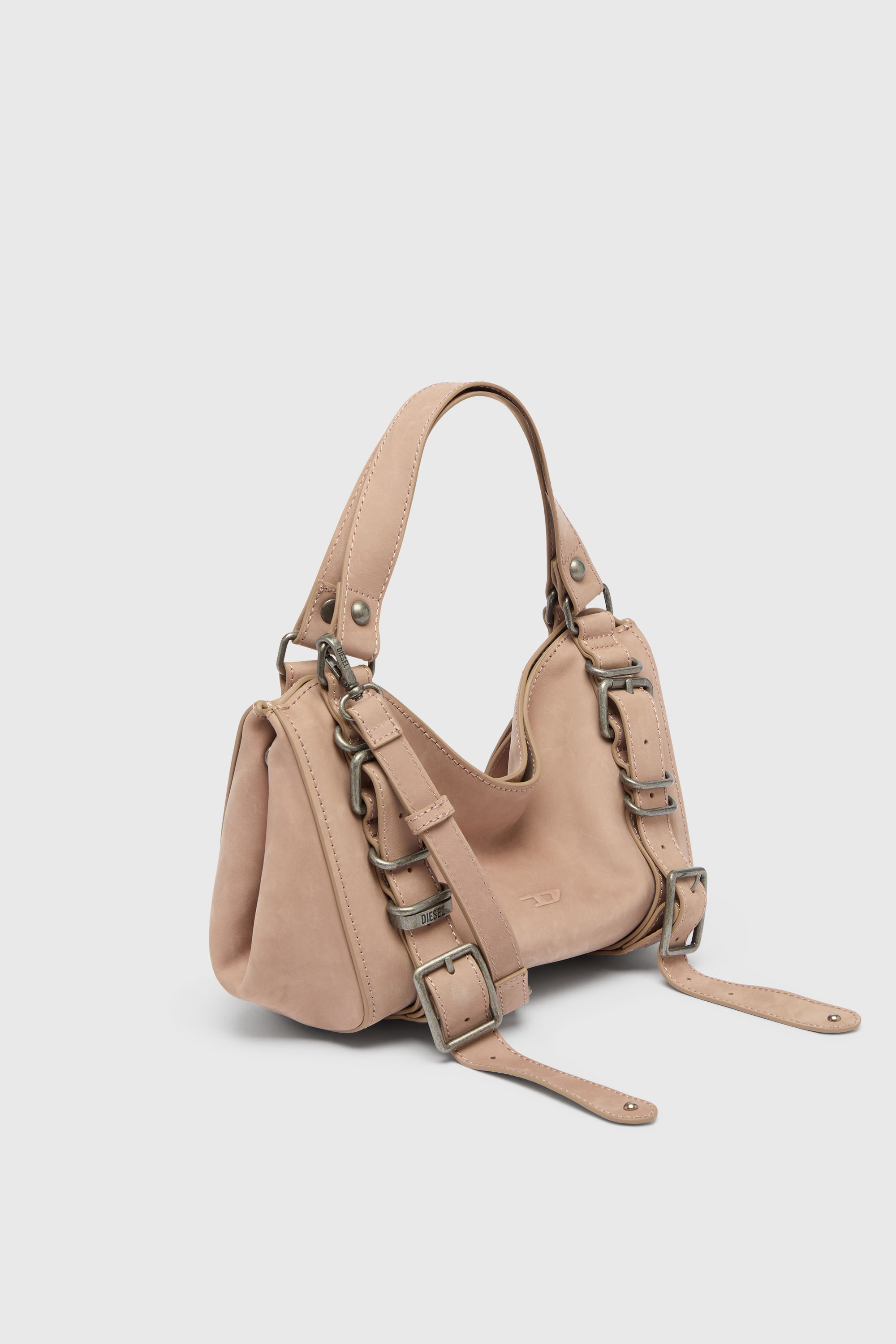Diesel - D-ONE TOPHANDLE S, Woman's D-One-Small top-handle bag in treated leather in Face Powder - 4