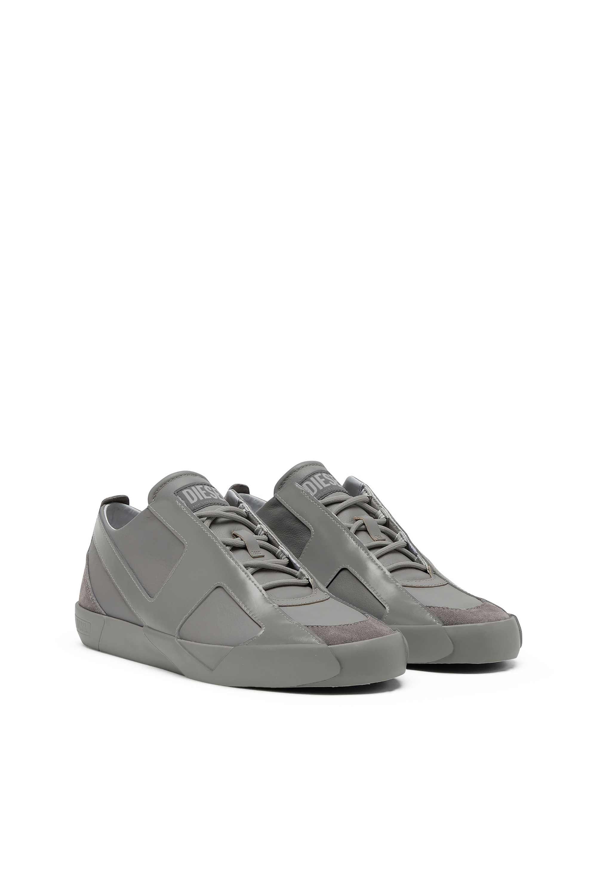 Diesel - S-SLANTE-D LOW, Man's S-Slante-D-Sneakers in suede and leather with D logo in Grey - 2