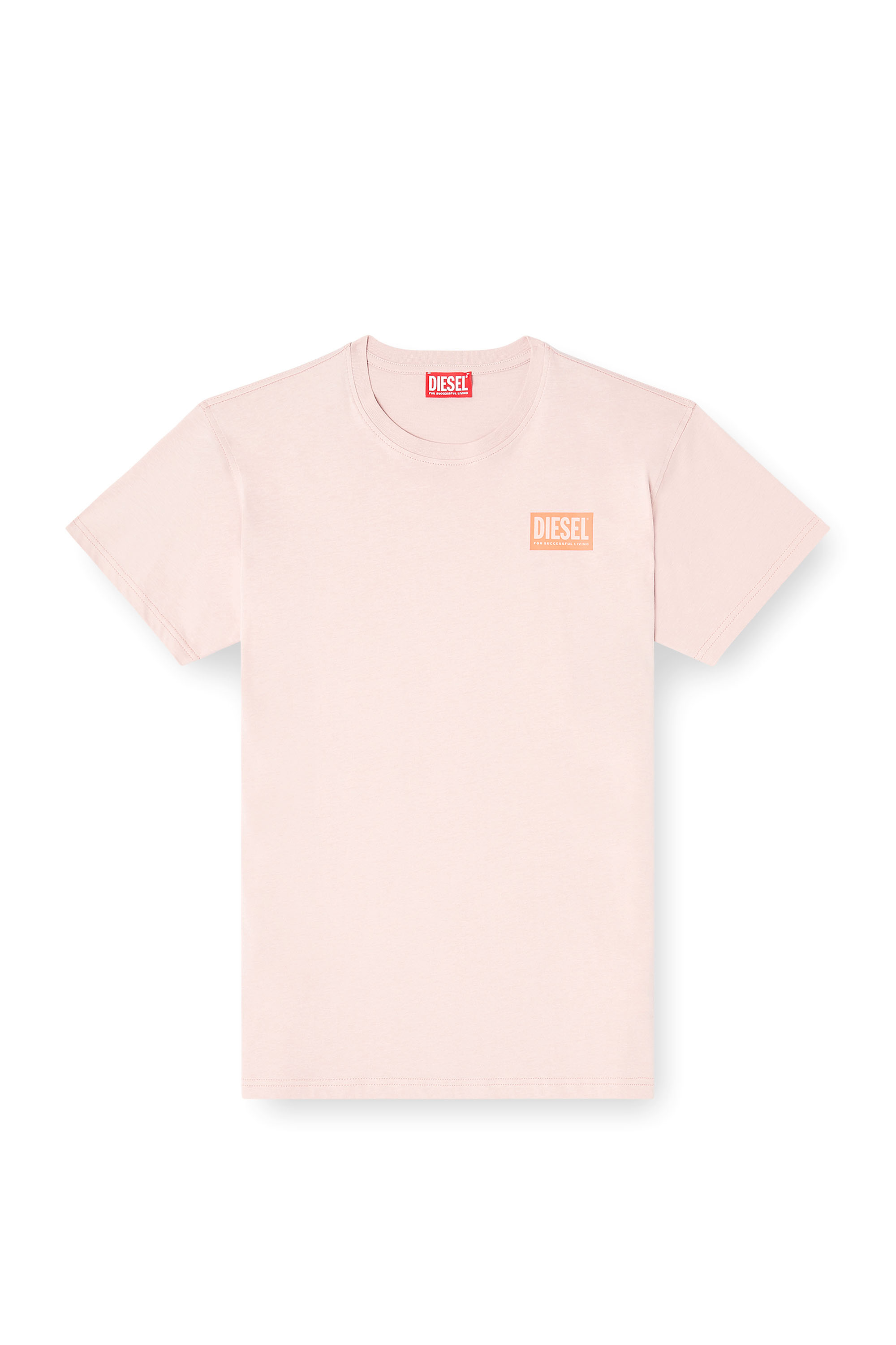 Diesel - T-NORMY-S6, Woman's Organic cotton jersey t-shirt with crew neck and logo print in Pink - 3