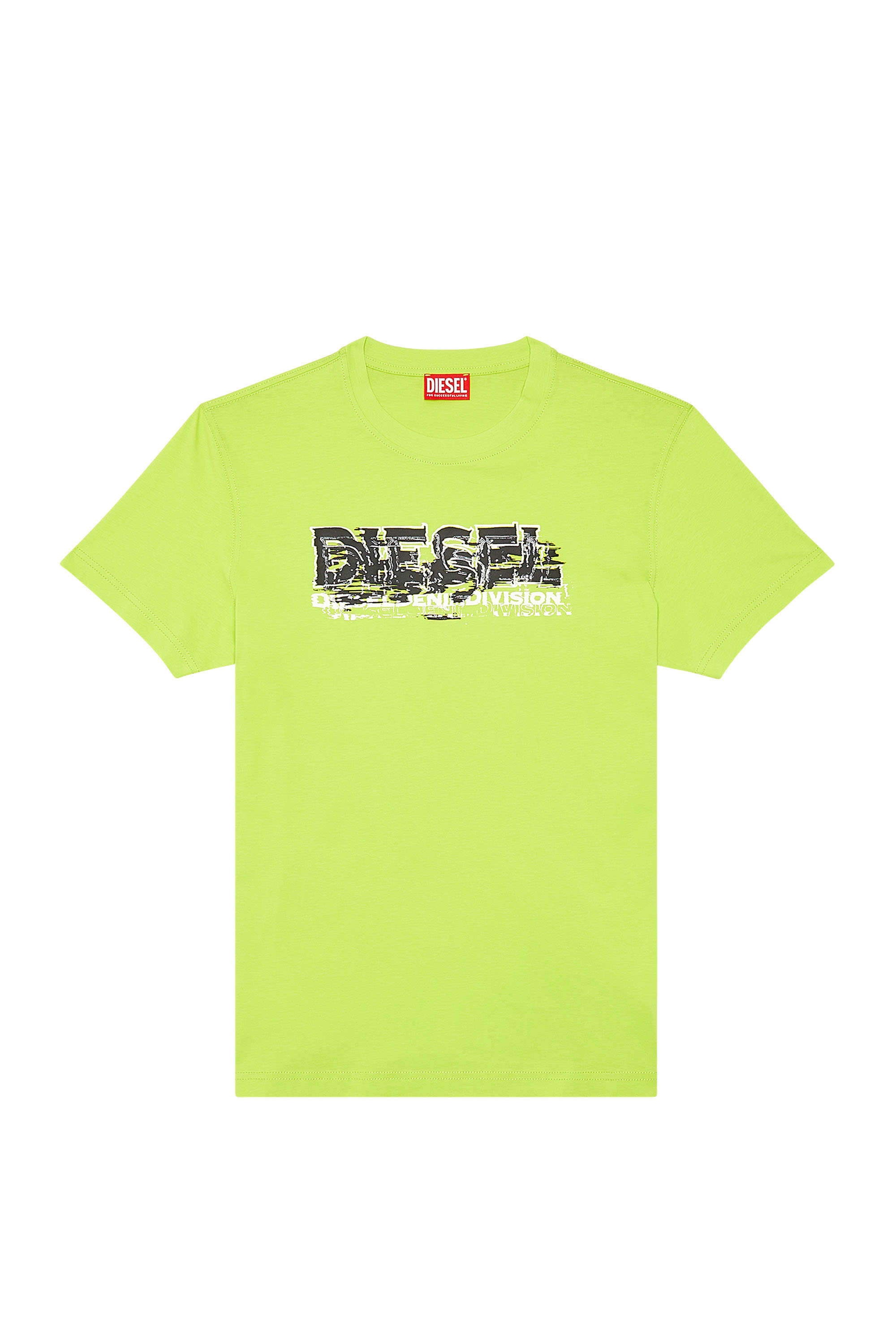 Diesel - T-DIEGOR-K70, Man T-shirt with glitchy logo in Green - Image 3