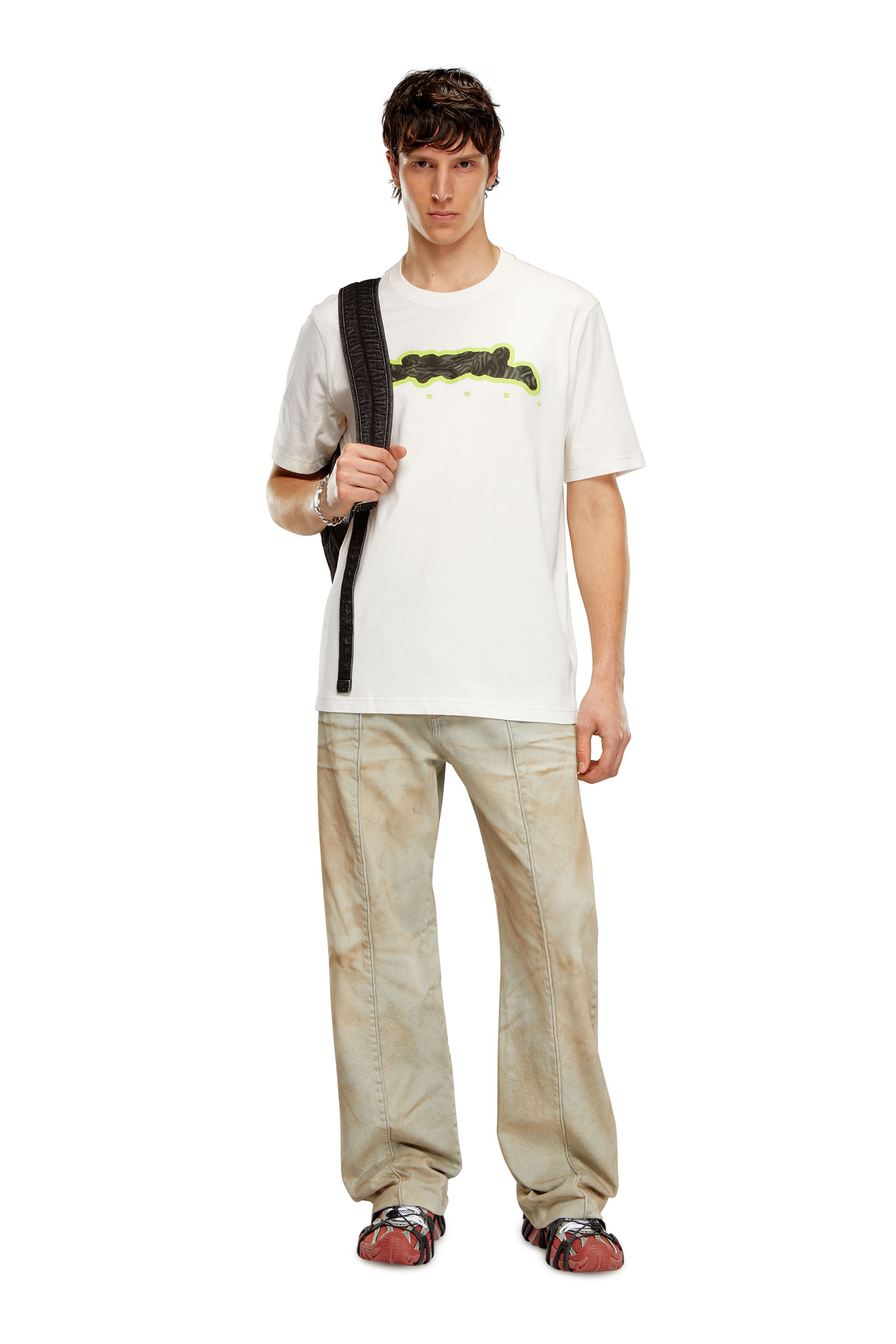 Diesel - T-JUST-N16, Man T-shirt with zebra-camo motif in White - Image 2