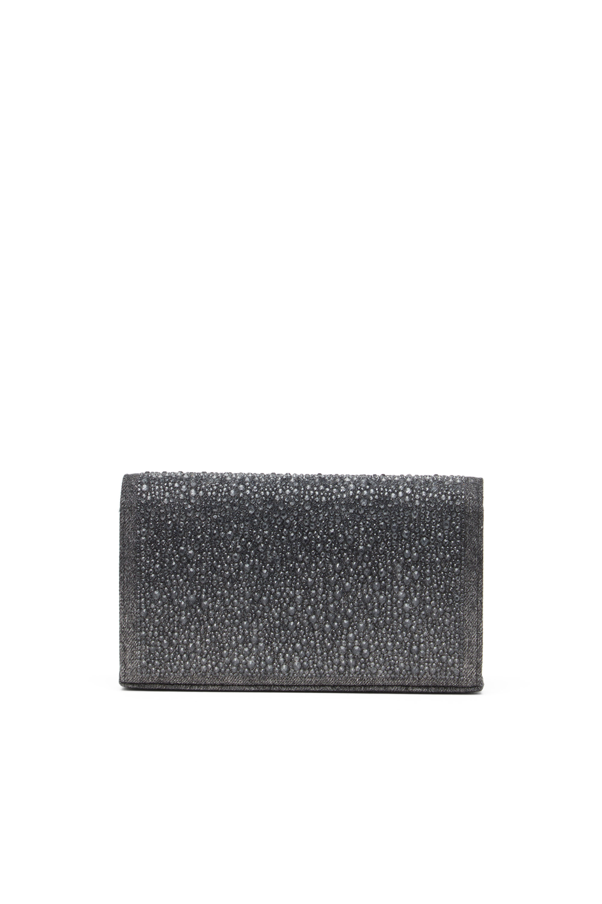 Diesel - 1DR WALLET STRAP, Woman Wallet purse in crystal denim in Black - Image 2