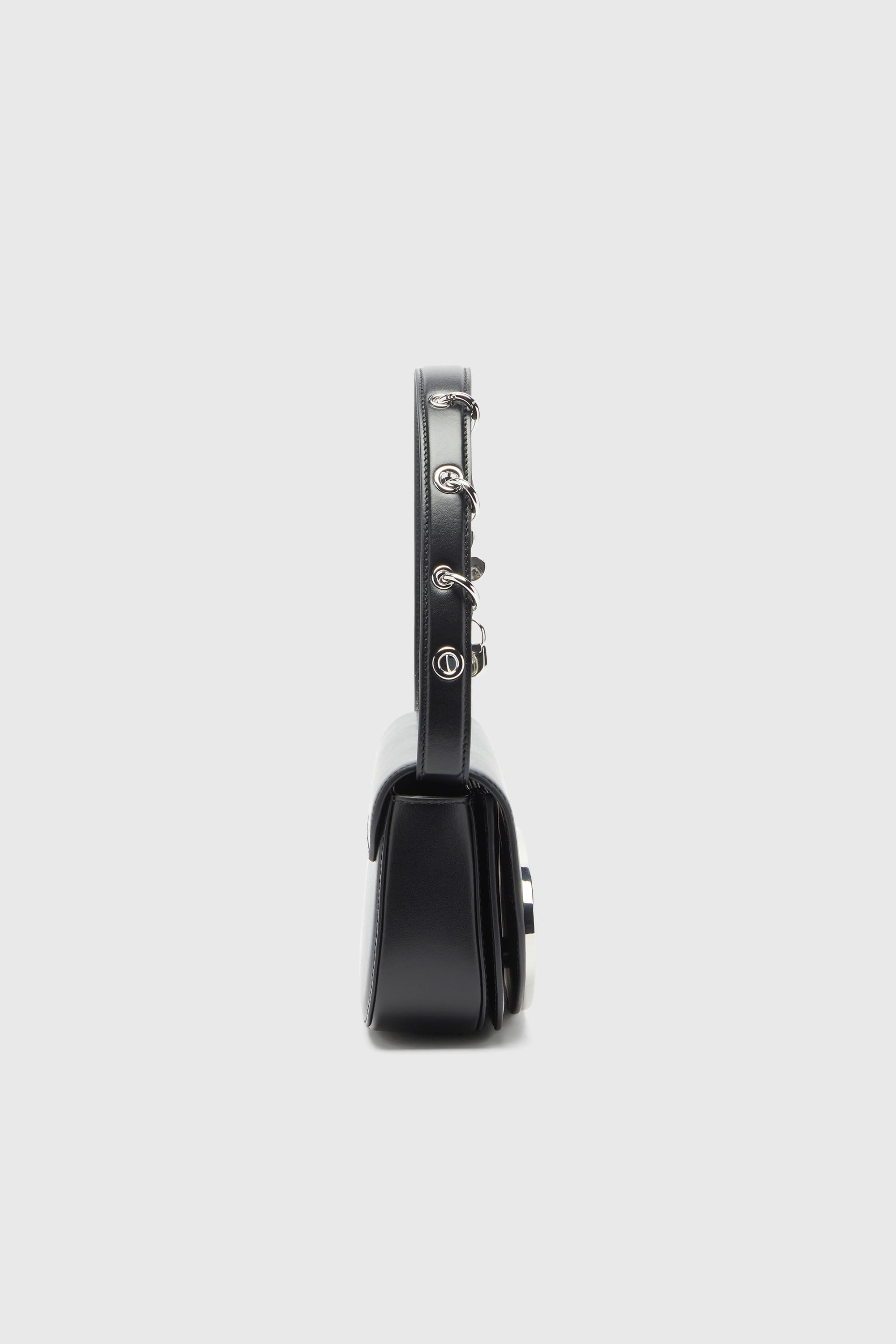 Diesel - 1DR, Woman's 1DR -Iconic shoulder bag in leather with handle charms in Black - 5