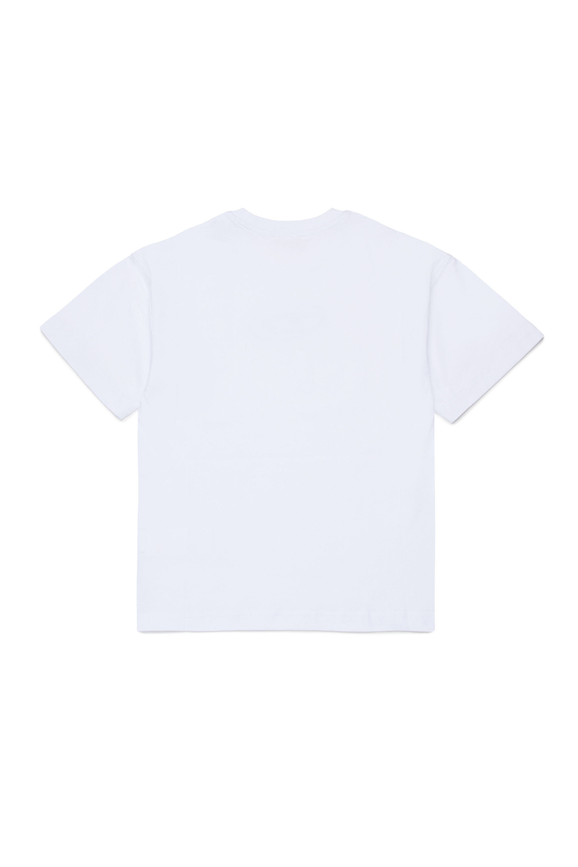 Diesel - TLOGY OVER, Man's Cotton T-shirt with denim Oval D in White - 2