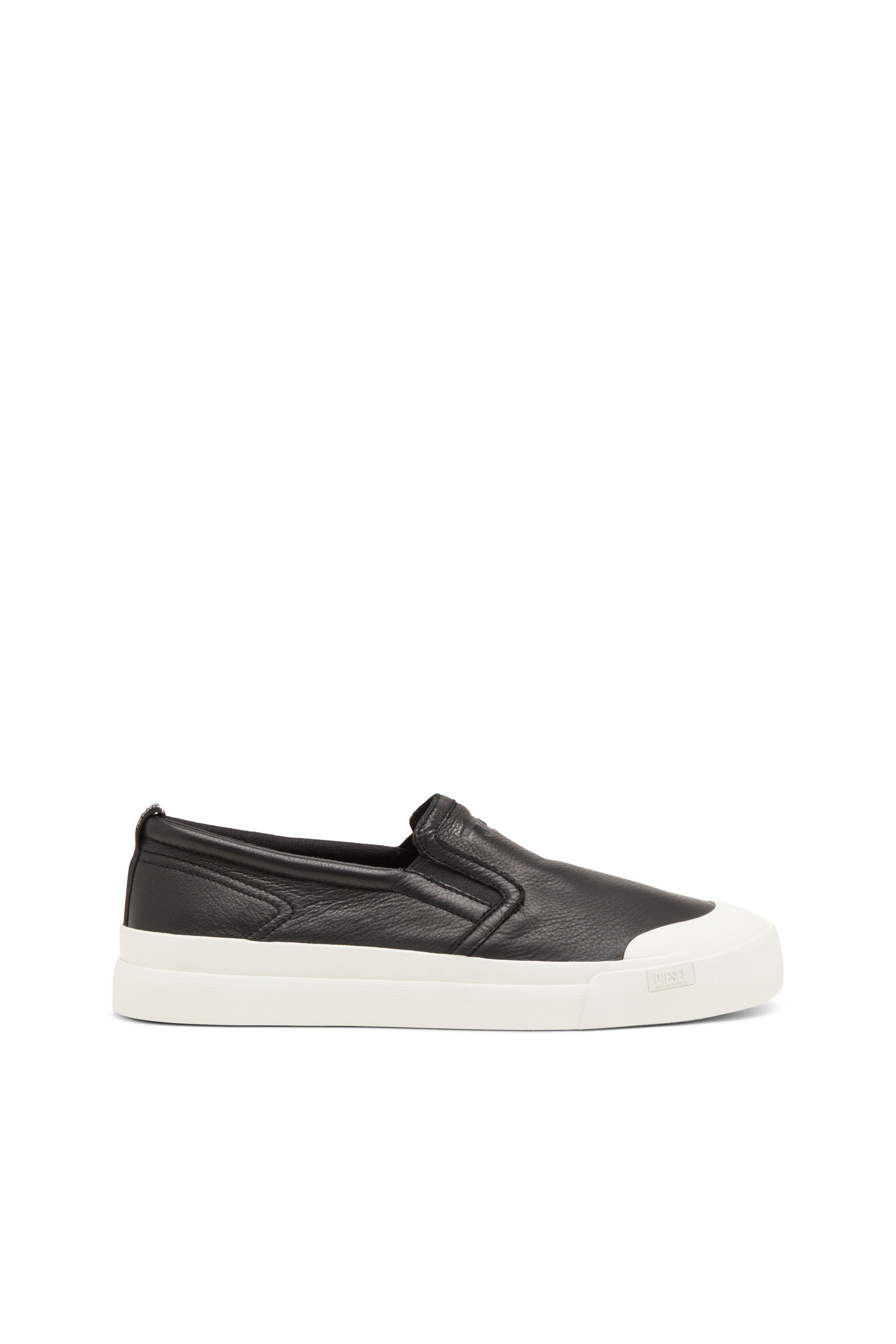 Diesel - S-ATHOS SLIP ON, Man's S-Athos-Slip-on sneakers in plain leather in Black - 1