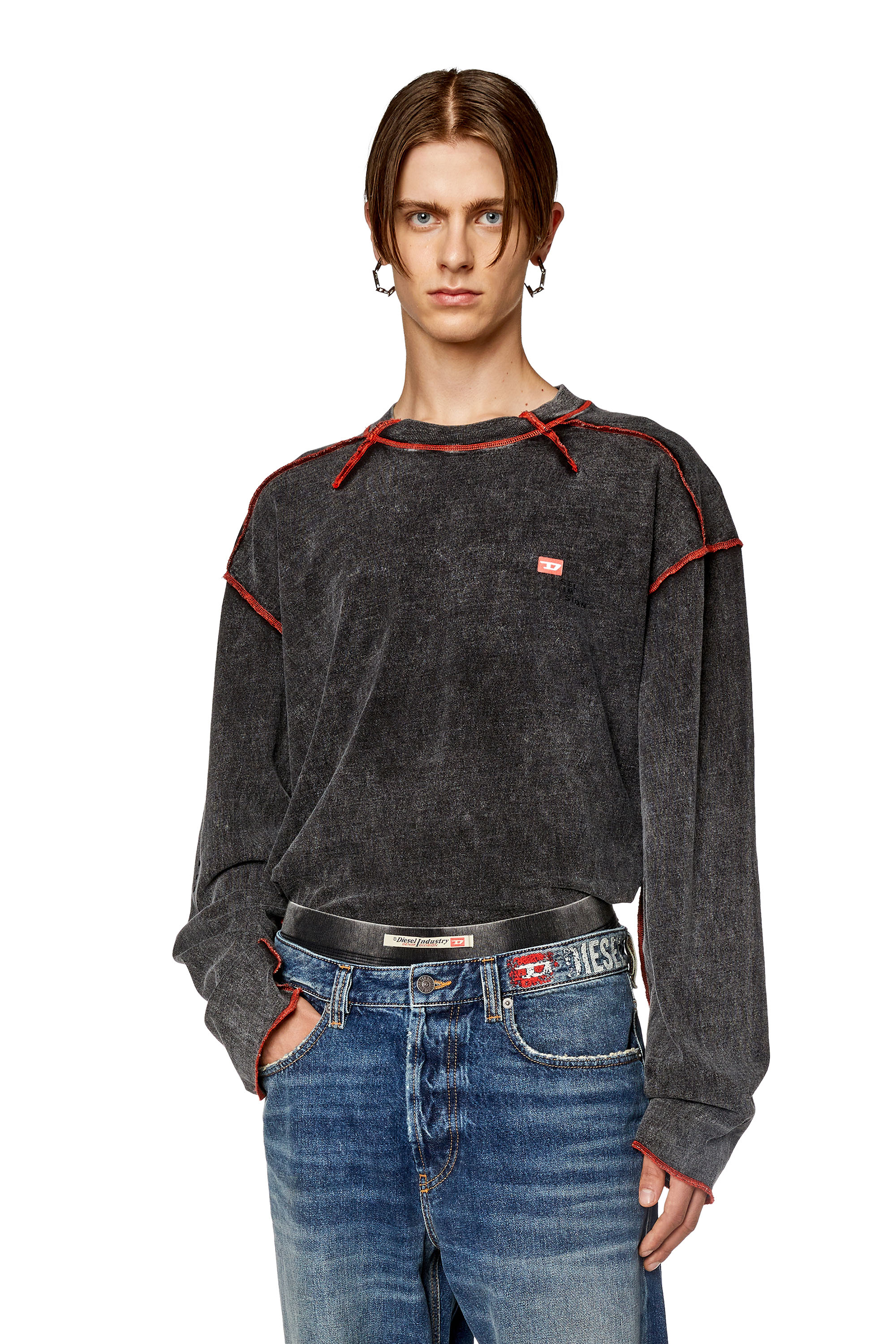 Diesel - T-WEEK-LS, Dark grey - Image 1