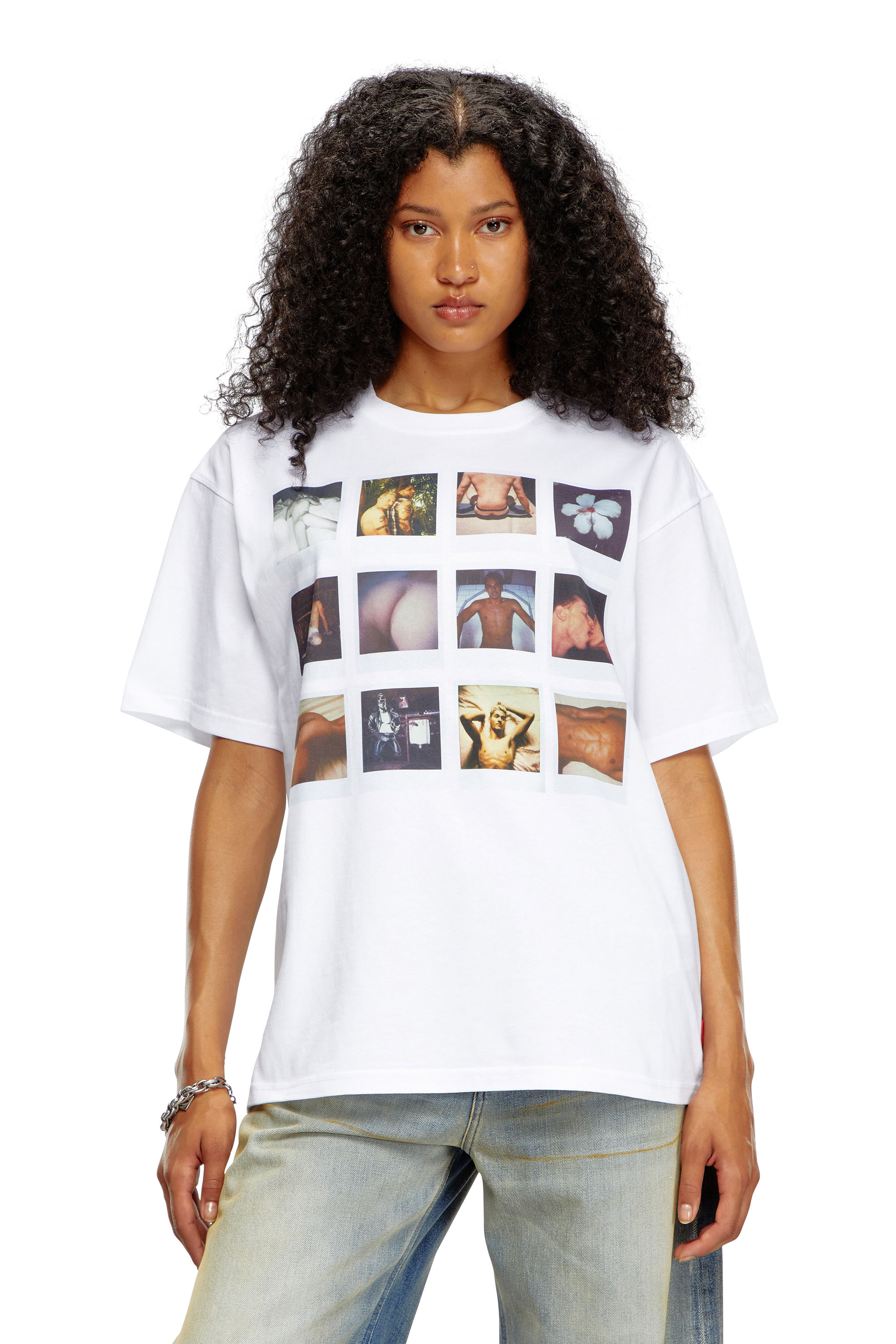 Diesel - PR-T-BOXT-SS, Unisex T-shirt with polaroid patches in White - Image 1