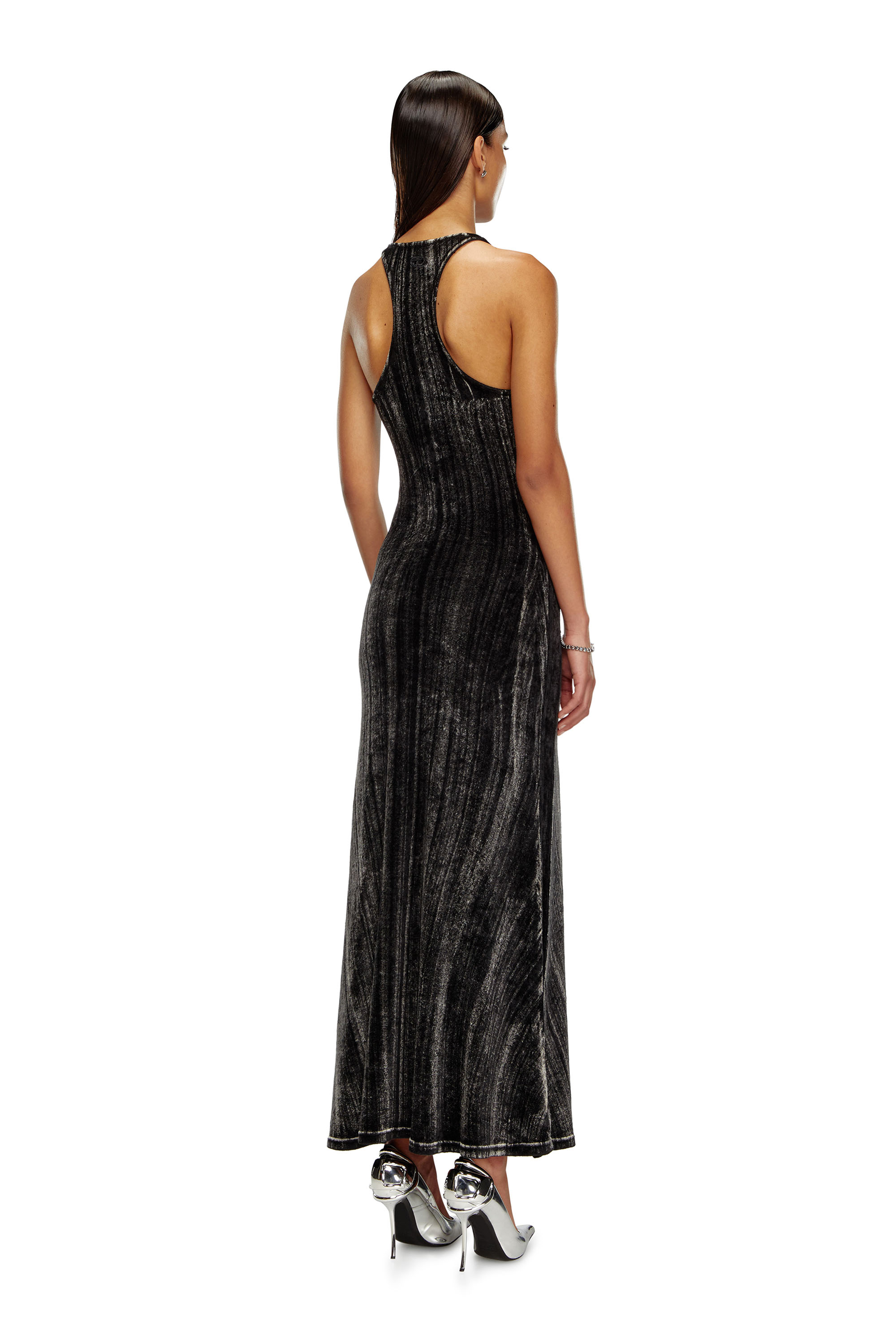 Diesel - D-VOG, Woman Long chenille dress with racerback in Black - Image 3