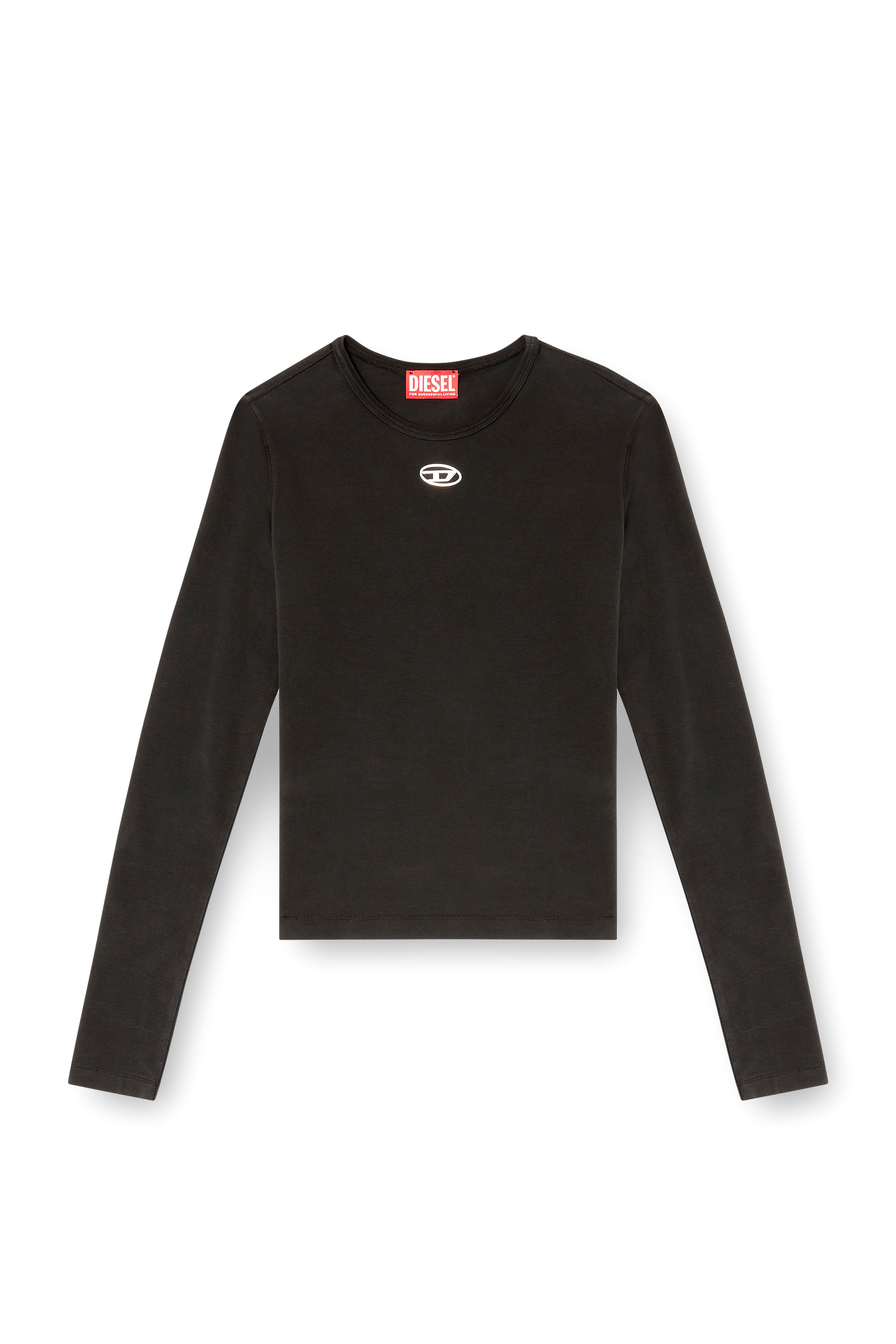 Diesel - T-UNCUTIESLONG-LS-OD, Woman's Cotton sweater with Oval D logo in null - 3