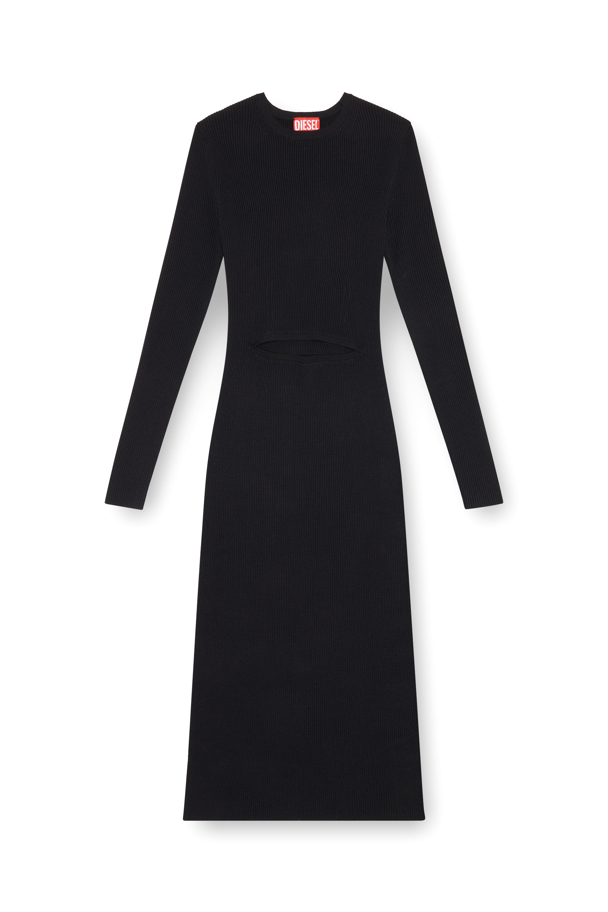 Diesel - M-PELAGOS, Woman Wool-blend dress with cut-out in Black - Image 1
