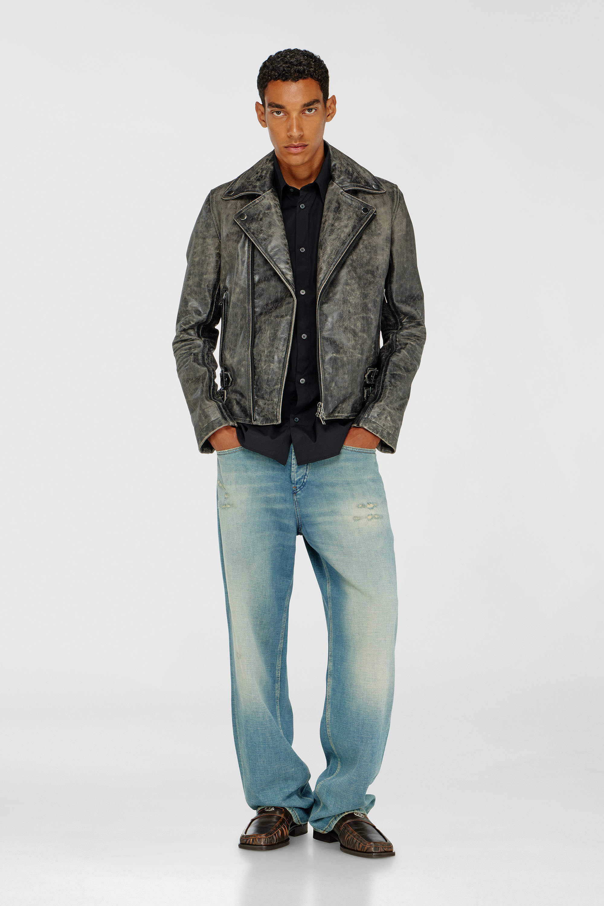 Diesel - S-SIMPLY-GSBH, Man's Stretch poplin shirt with embroidery in Black - 2