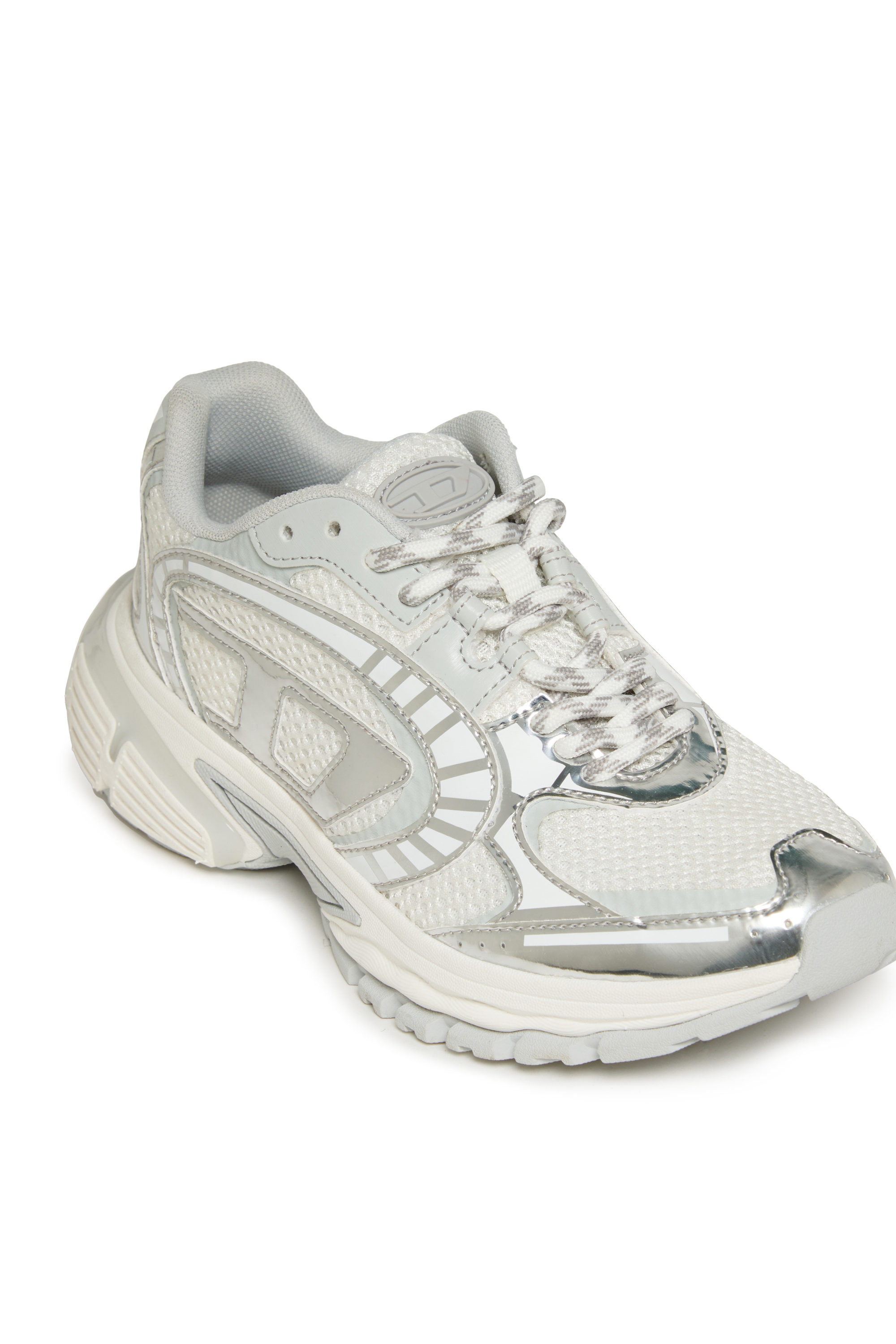 Diesel - S-PRO-V-DENSE LOW, Unisex's S-Pro-V-Dense nylon sneakers with Oval D logo in White/Silver - 5