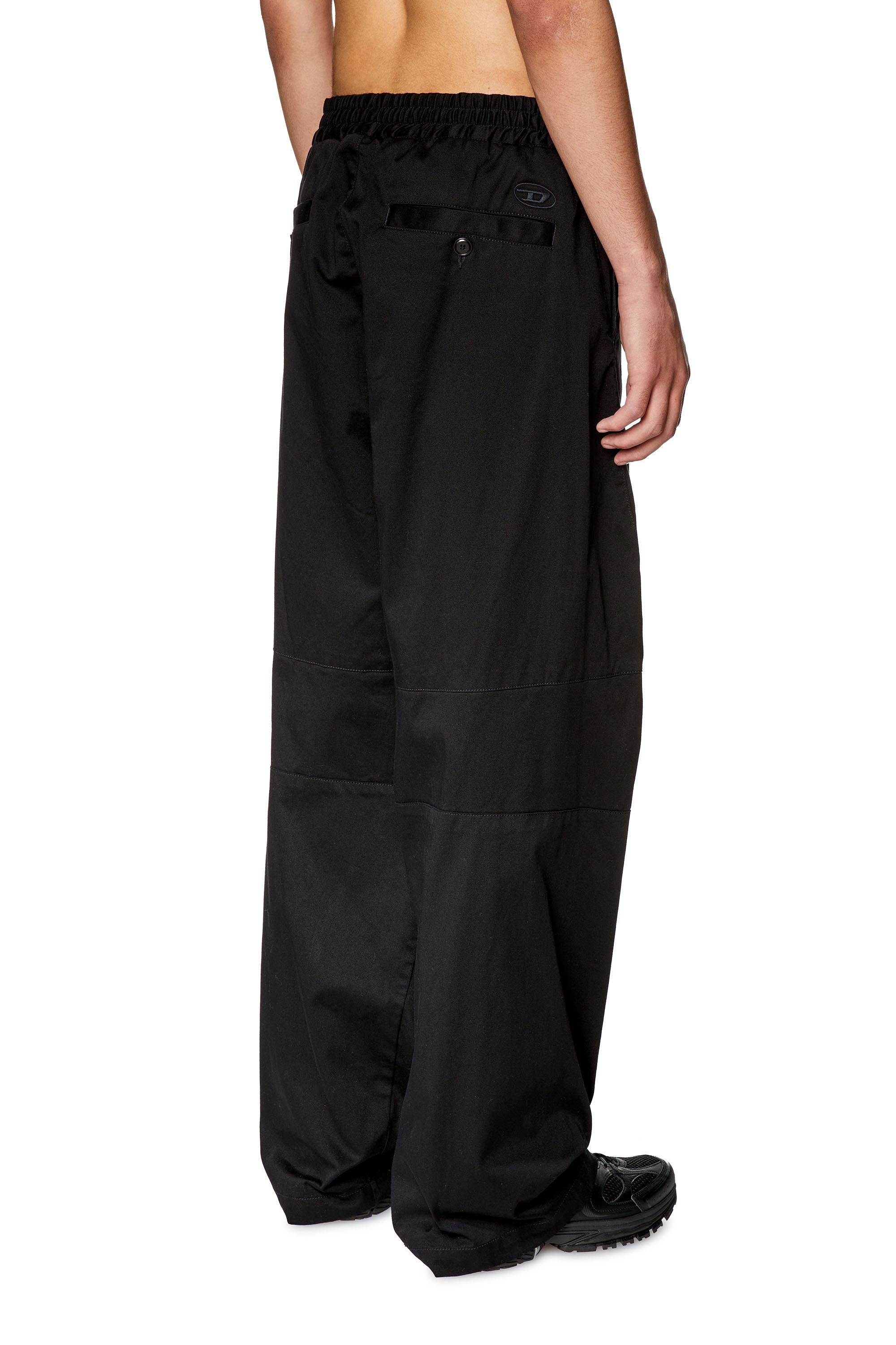 Diesel - P-JADD, Man Gabardine pants with elasticated waist in Black - Image 4