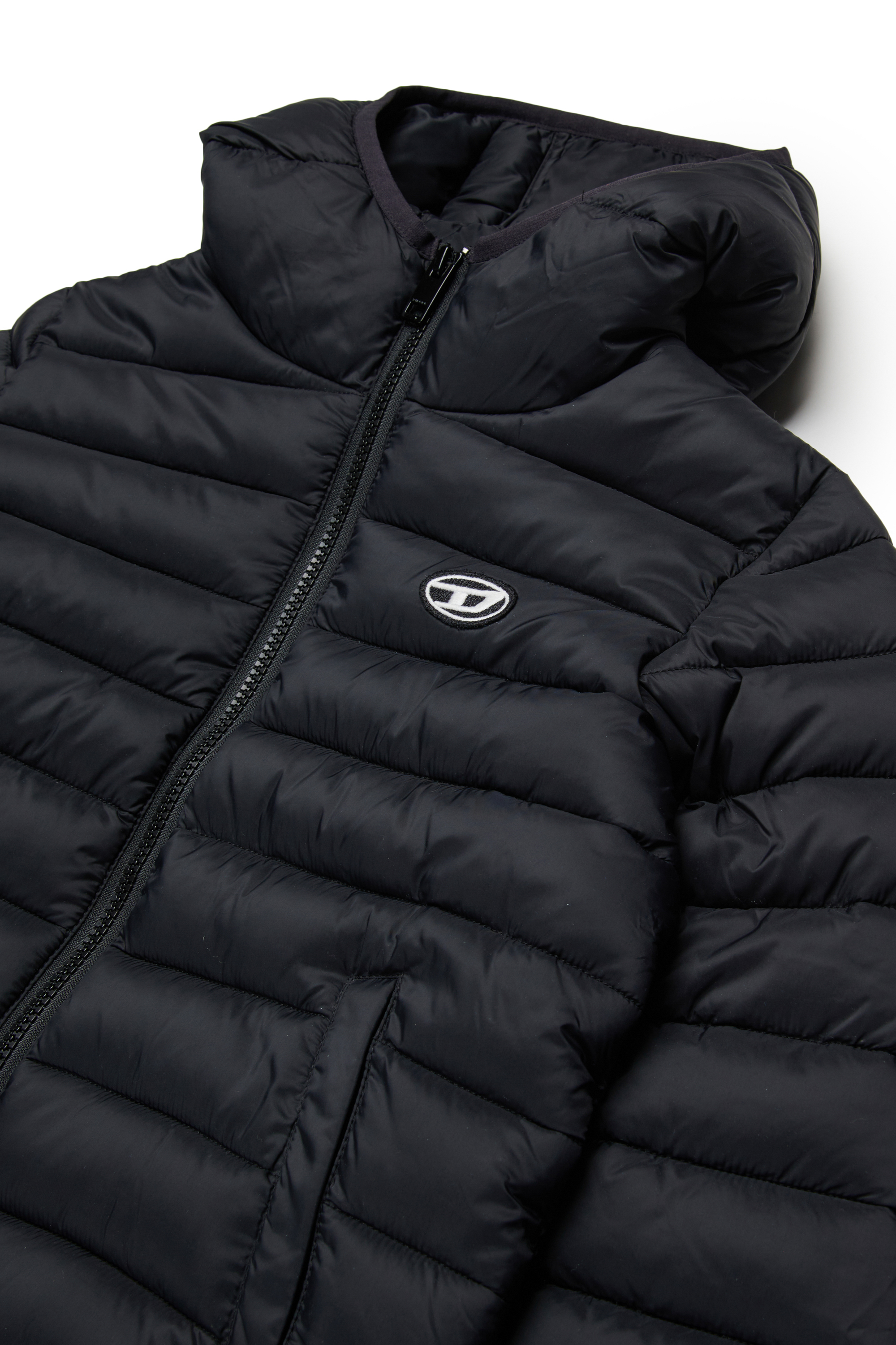 Diesel - JSTONY, Unisex's Nylon puffer jacket with hood in Black - 3
