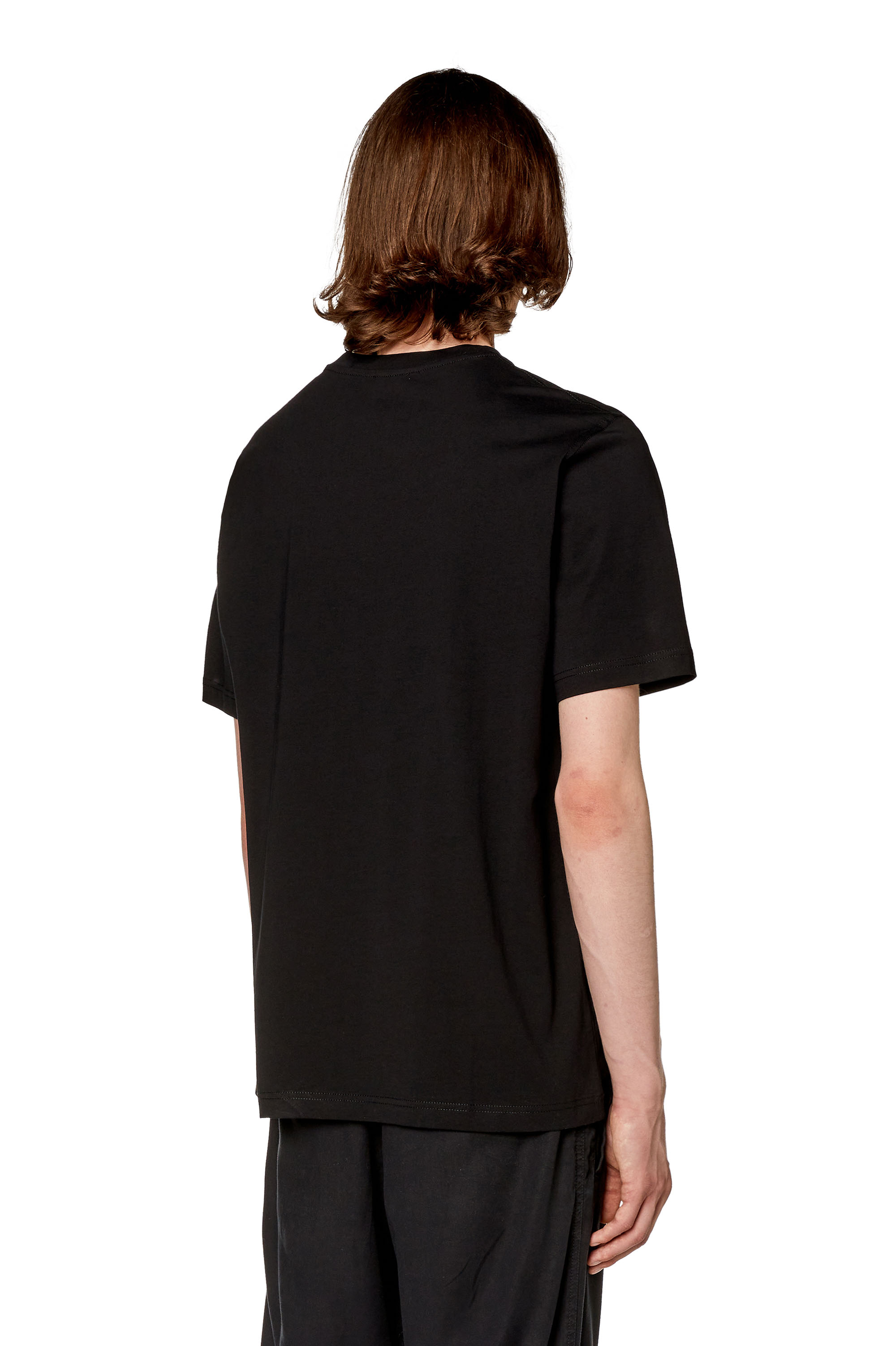 Diesel - T-JUST-NLABEL, Man T-shirt with logo patch in Black - Image 4