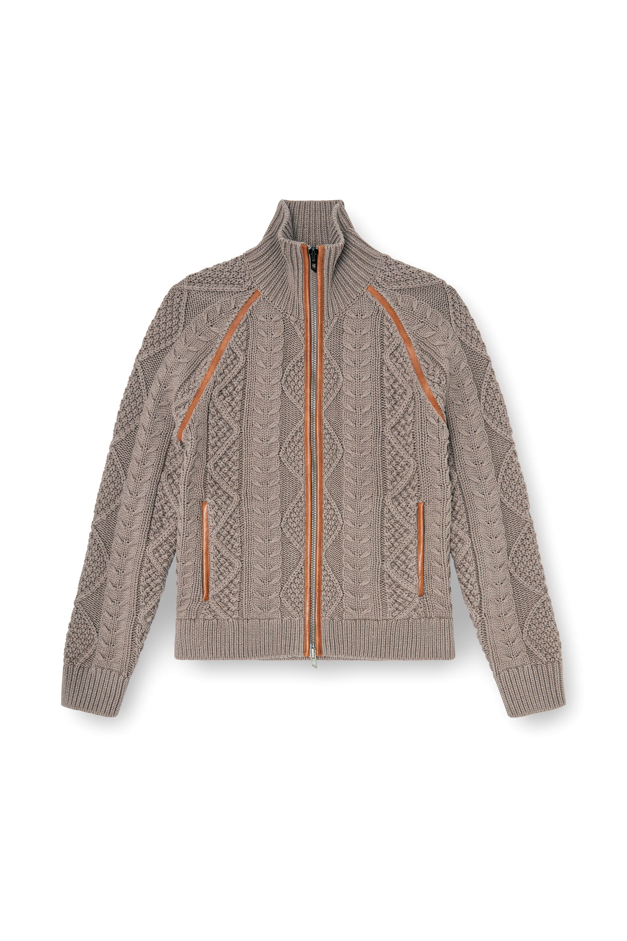 Diesel - K-INOKI, Man's Zip cardigan in cable knit in null - 3