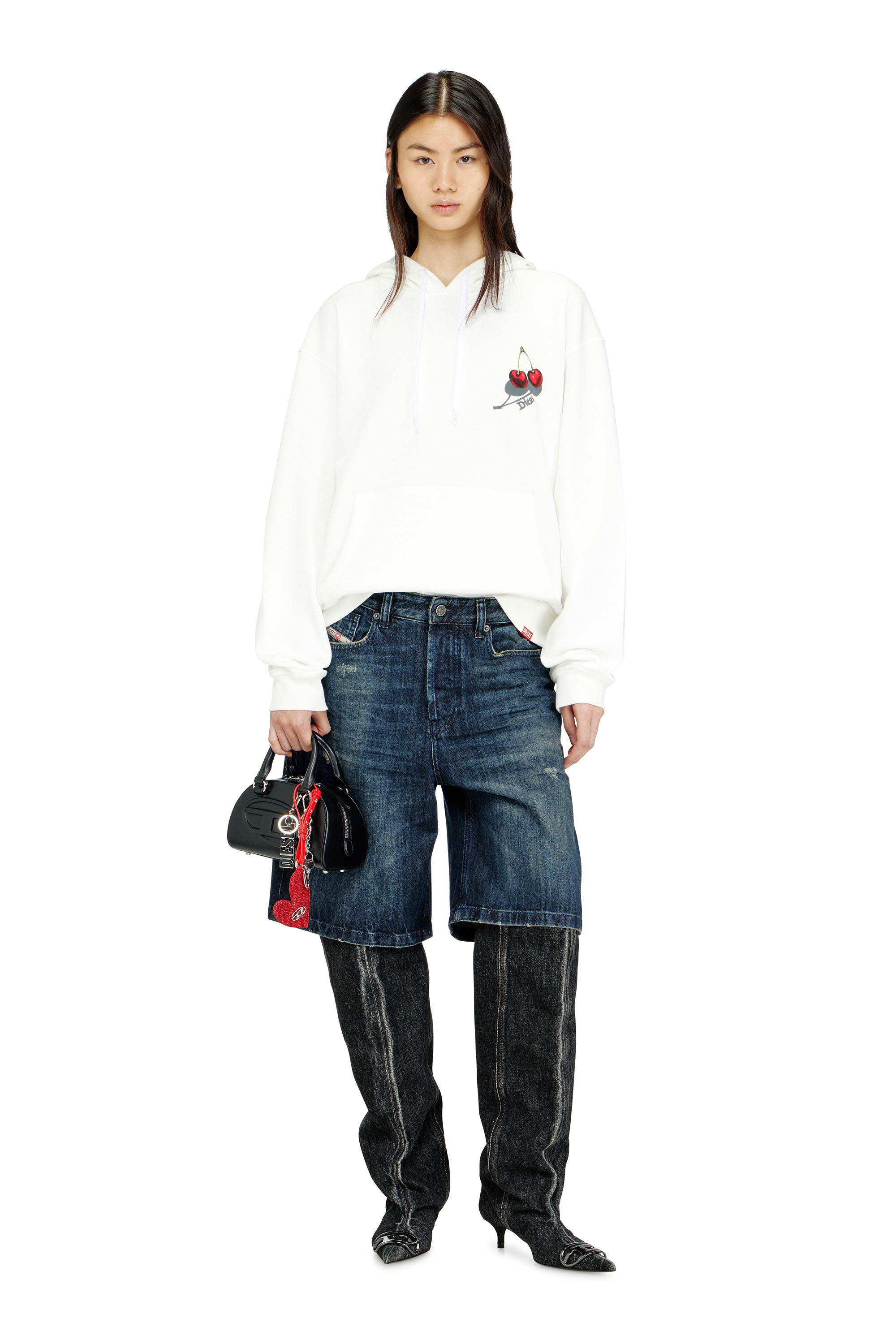 Diesel - SV-S-NORM-HOOD-CHER, Unisex's Hoodie in cotton with cherry graphic in White - 2