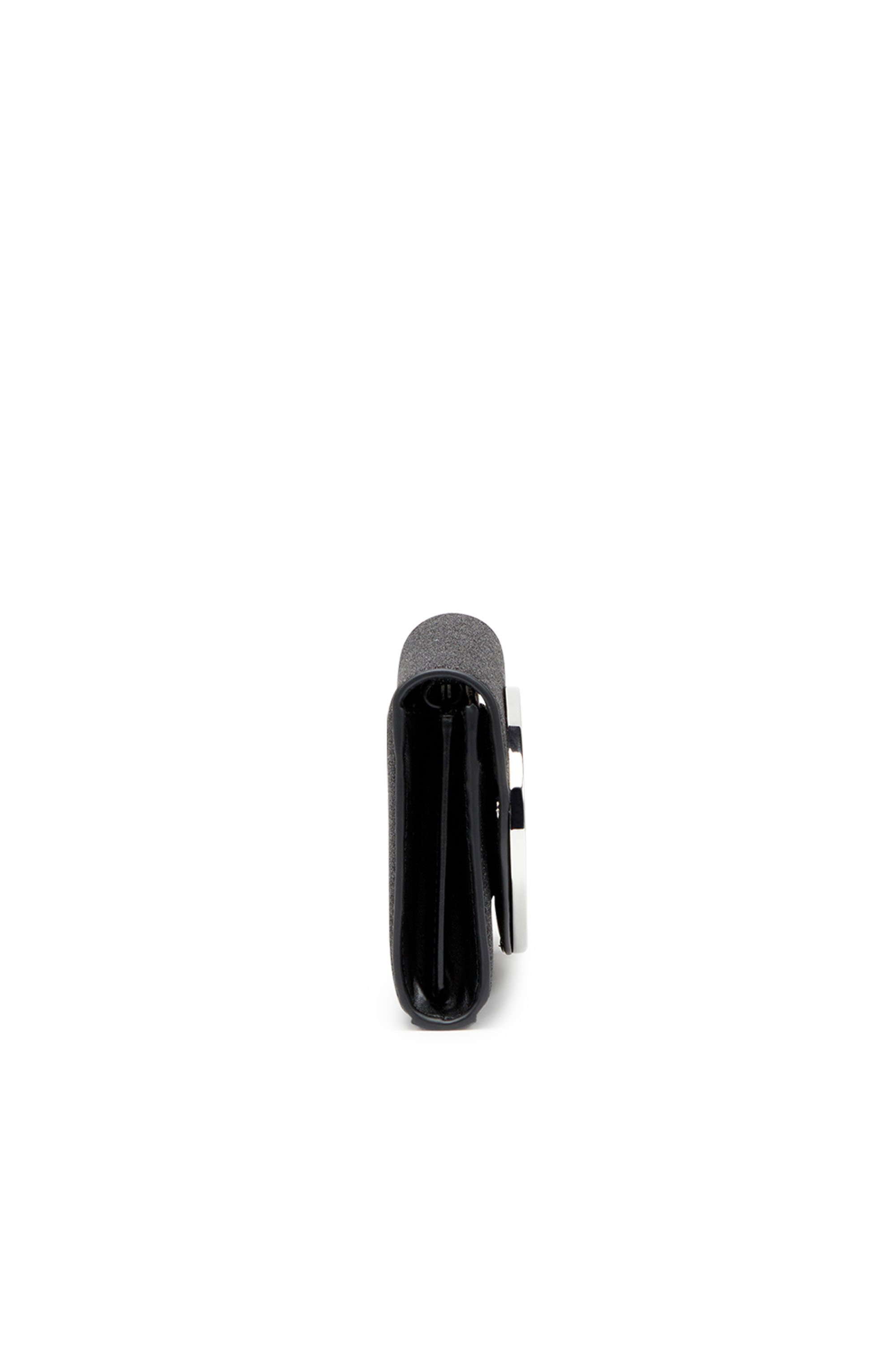 Diesel - 1DR WALLET STRAP, Woman Wallet bag in glitter fabric in Black - Image 3