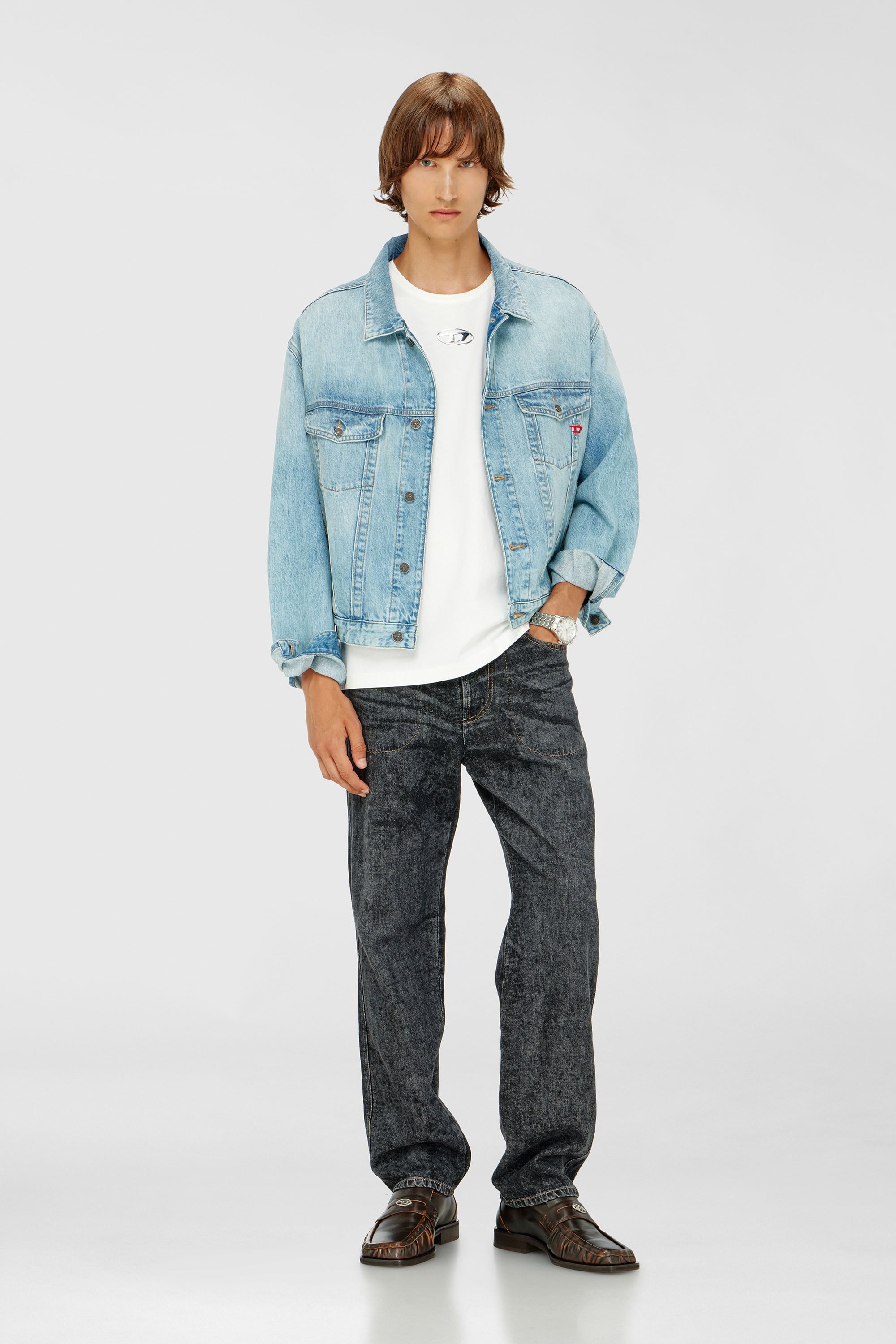 Diesel - T-NORM-IOD, Man's Light cotton T-shirt with metallic Oval D logo in White - 2