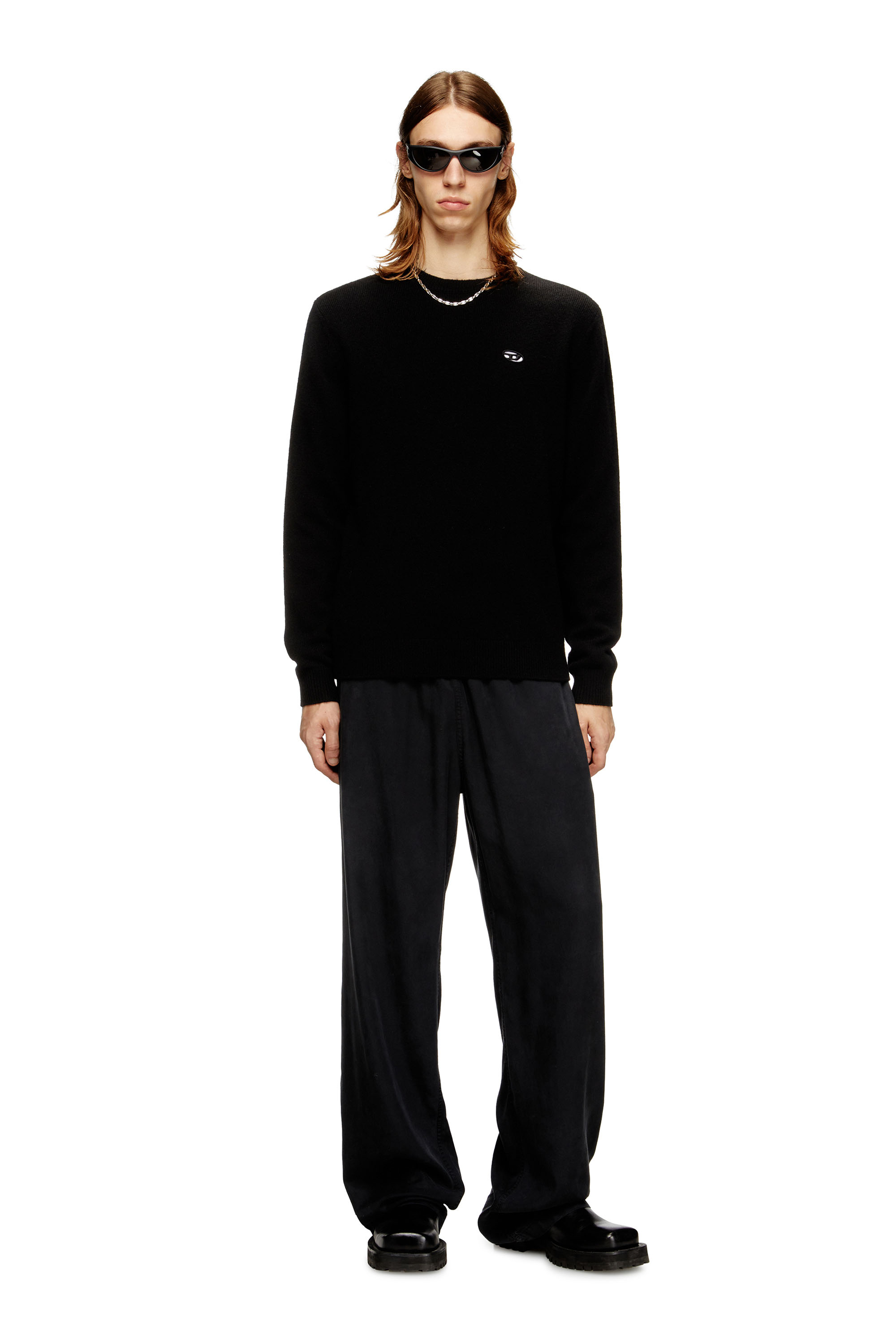 Diesel - K-ARGOL, Man's Wool-cashmere jumper in Black - 1