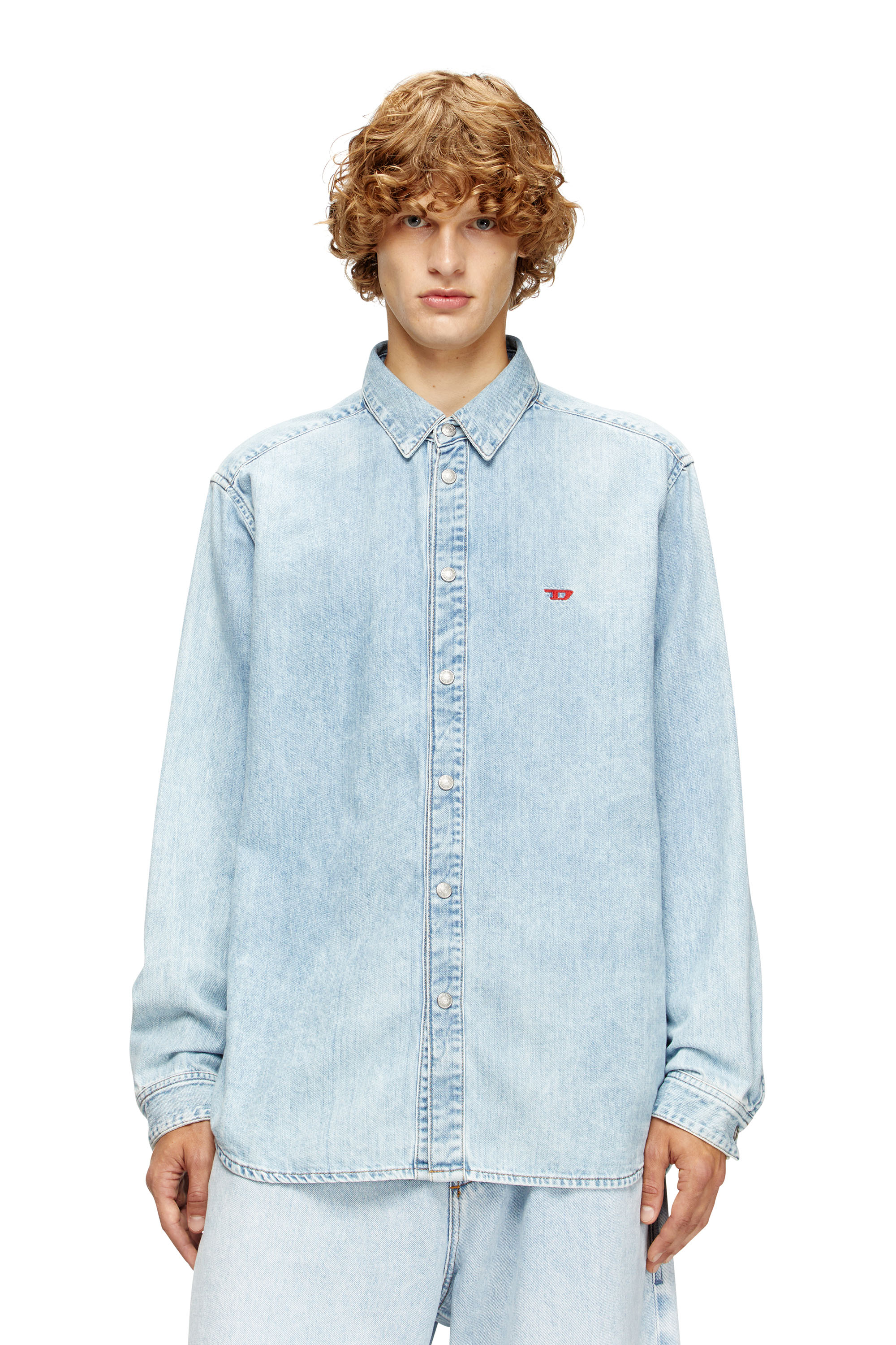 Diesel - D-SIMPLY, Man's Shirt in denim in Light Blue - 3