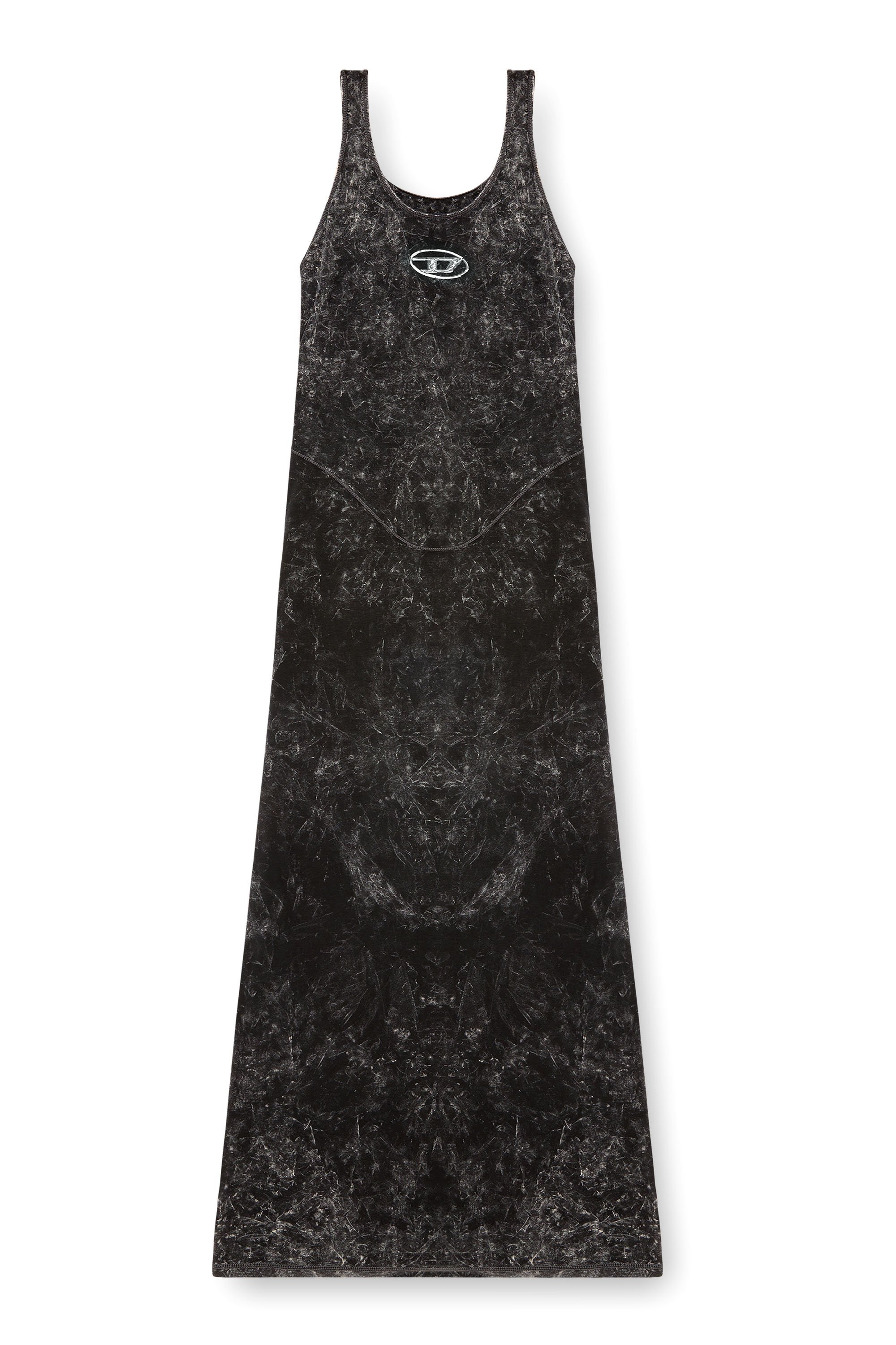 Diesel - D-AVENA-P1, Woman Maxi dress in marbled stretch jersey in Black - Image 4