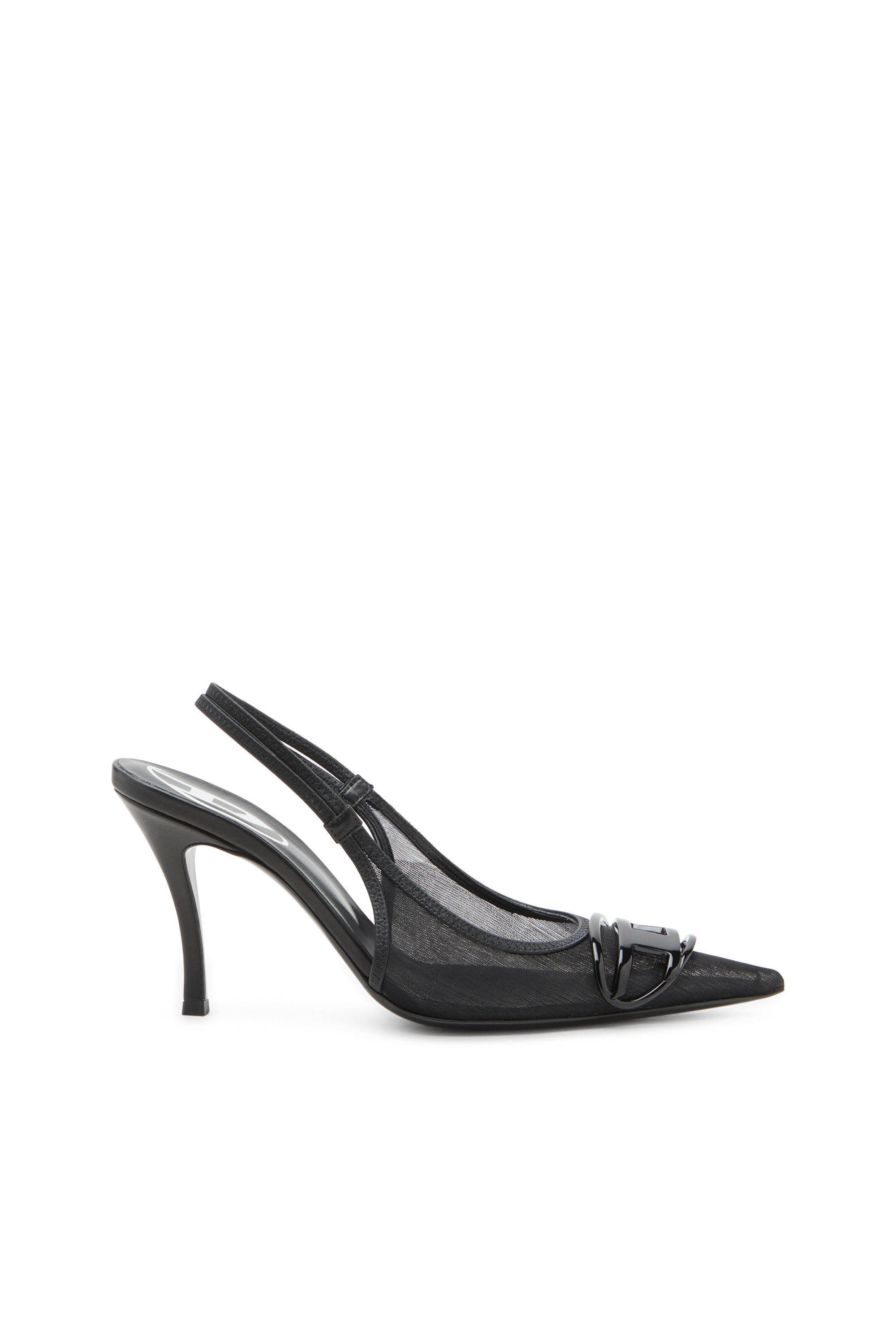 Diesel - D-VENUS SB, Woman's Slingback pumps in leather-trimmed mesh in Black - 1