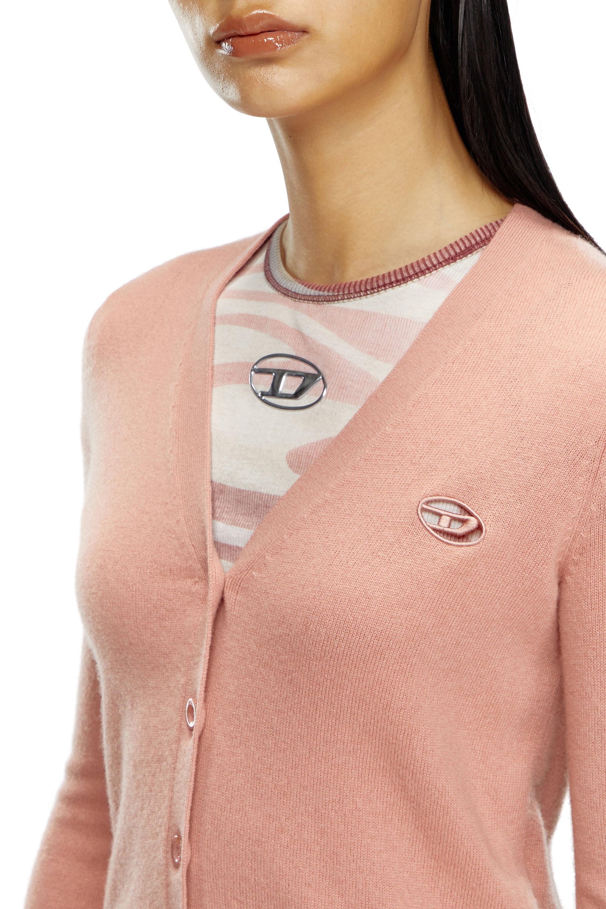 Diesel - M-ARTE, Woman Wool and cashmere cardigan in Pink - Image 4
