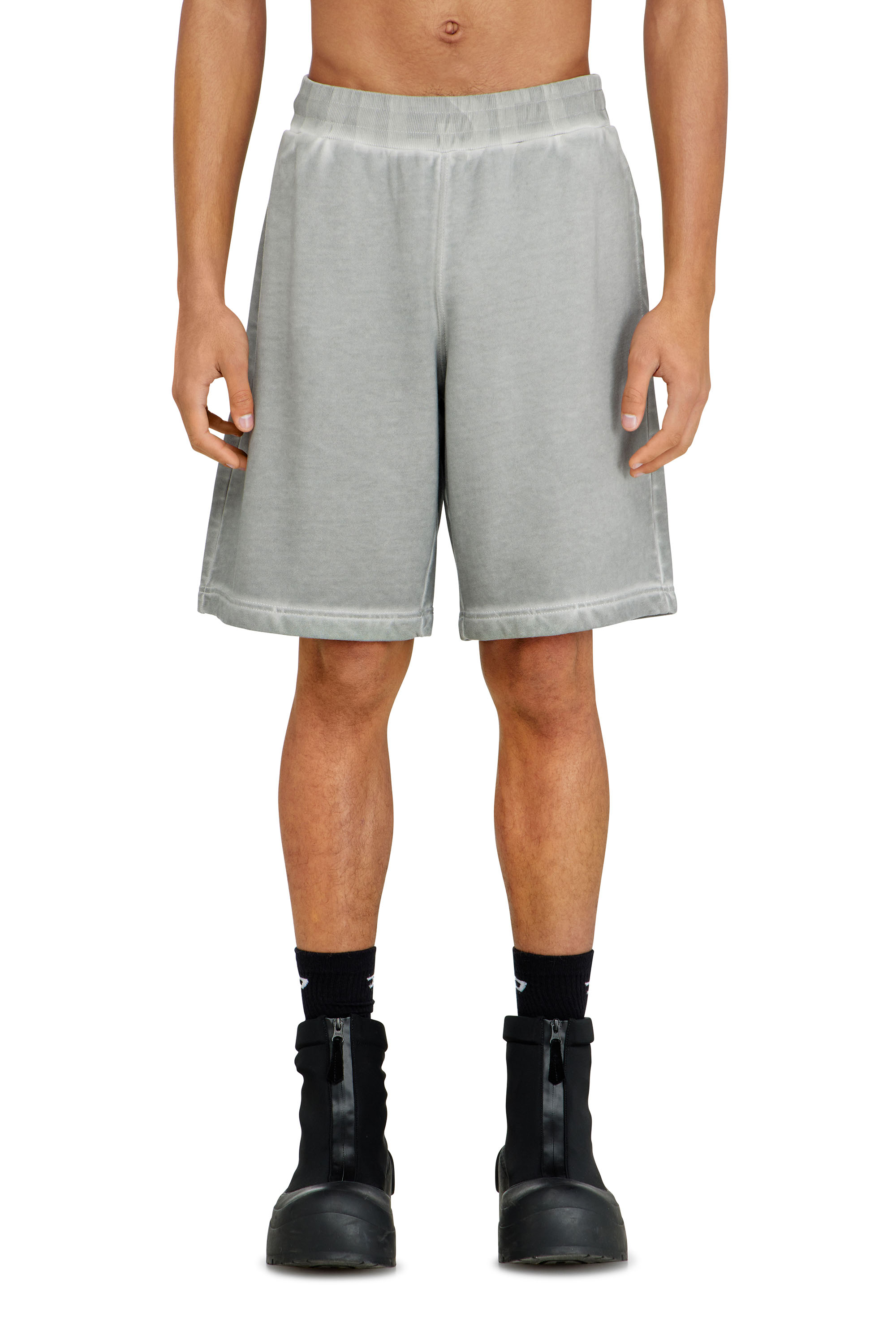 Diesel - P-CROWN-V1, Man's Pigment-dyed sweat shorts in Grey - 1