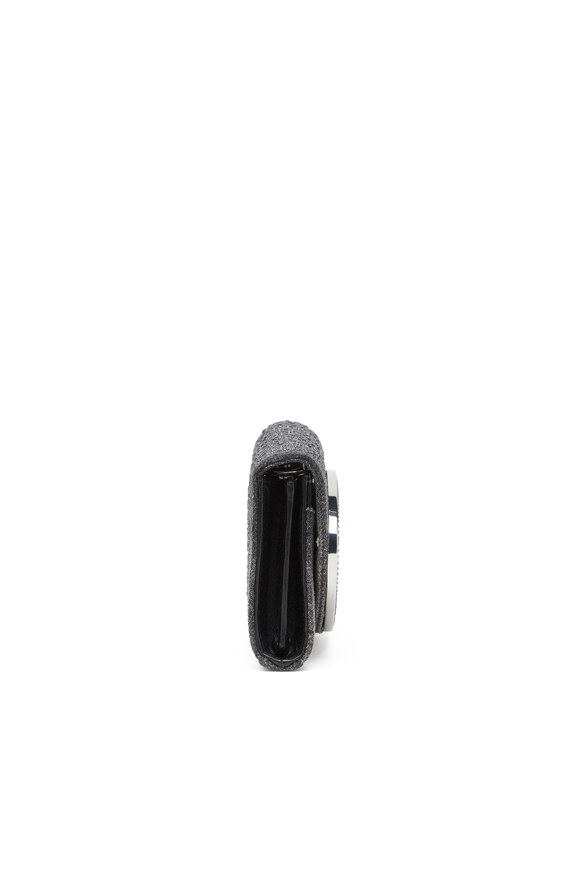 Diesel - 1DR WALLET STRAP, Woman Wallet purse in crystal denim in Black - Image 3