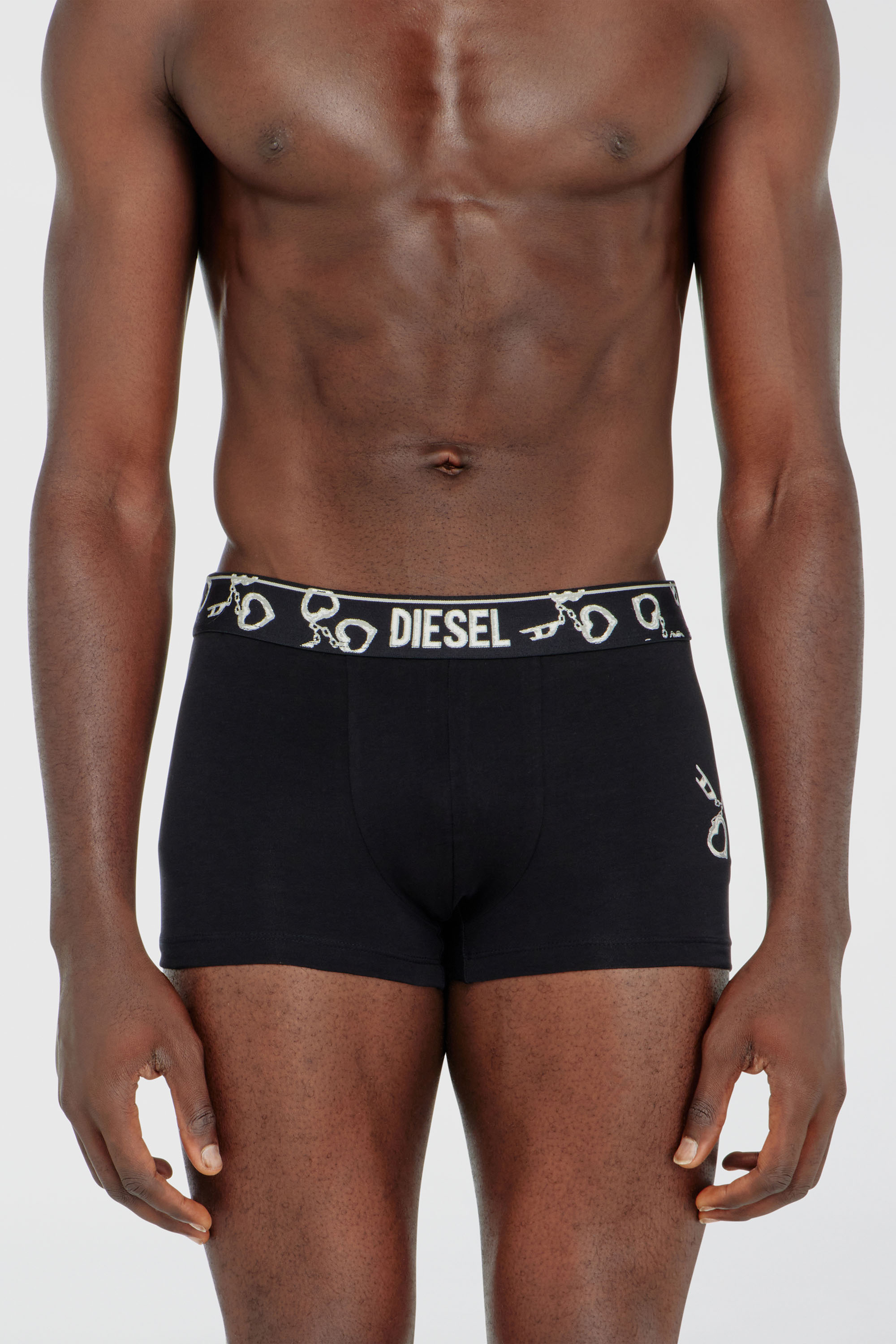 Diesel - DAMIEN-GFT-3PACK, Man's Three-pack boxer briefs with handcuff motif in Black - 2
