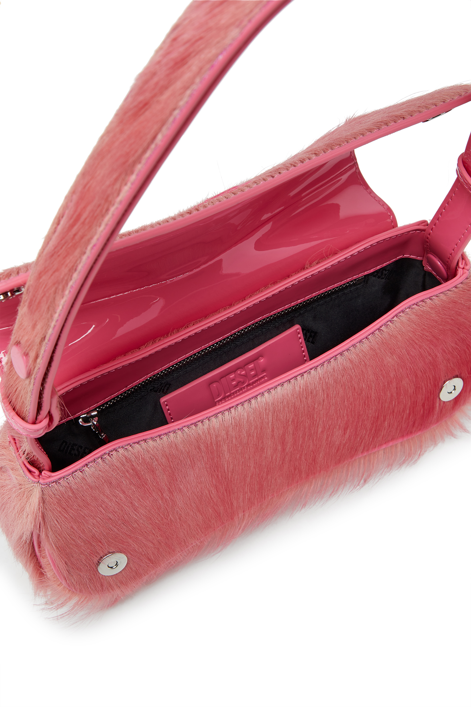 Diesel - PLAY CLUTCH, Woman's Play-Clutch in coloured hairy leather in Pink - 4