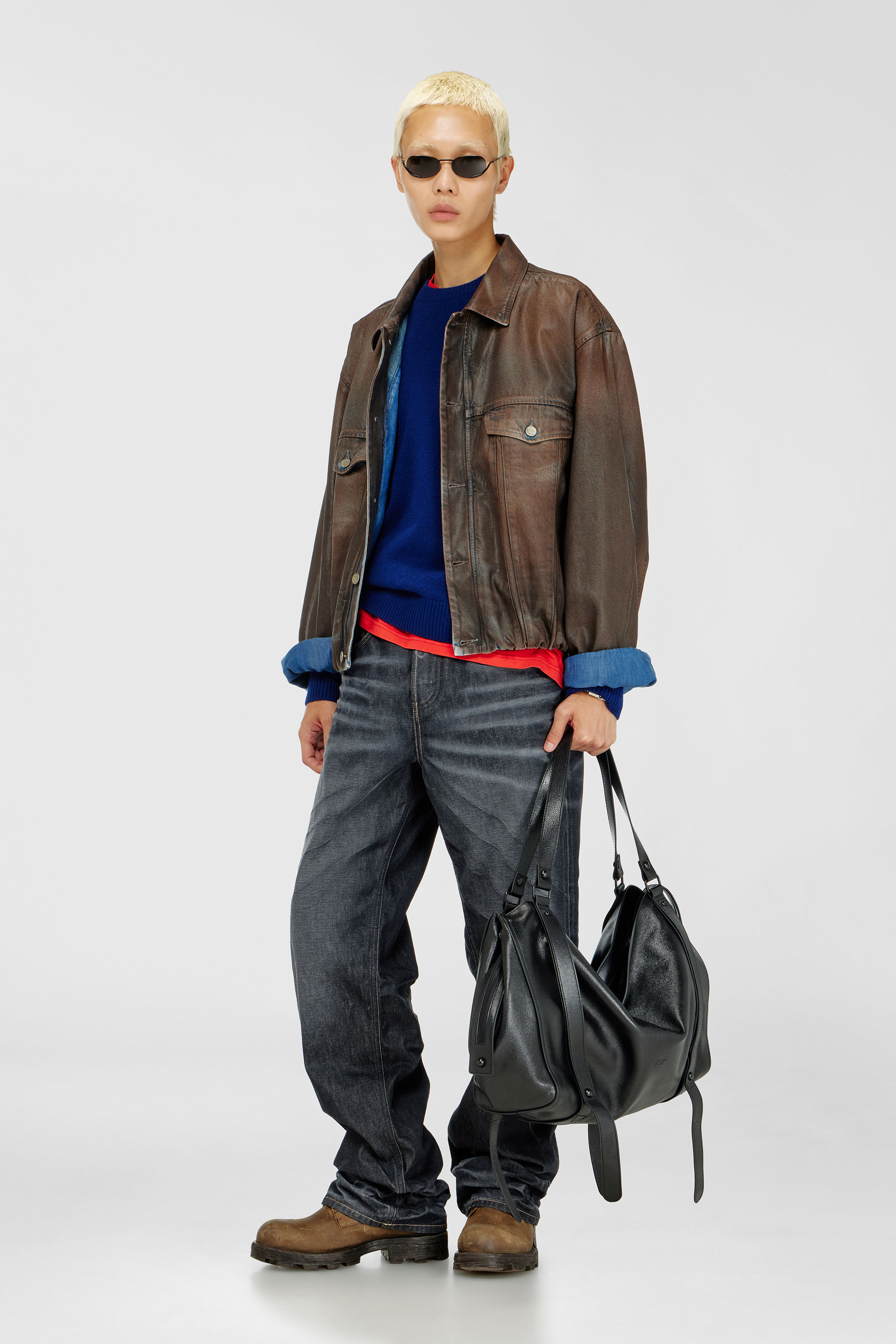 Diesel - D-MORVI-S, Unisex's Trucker jacket in coated denim in null - 2