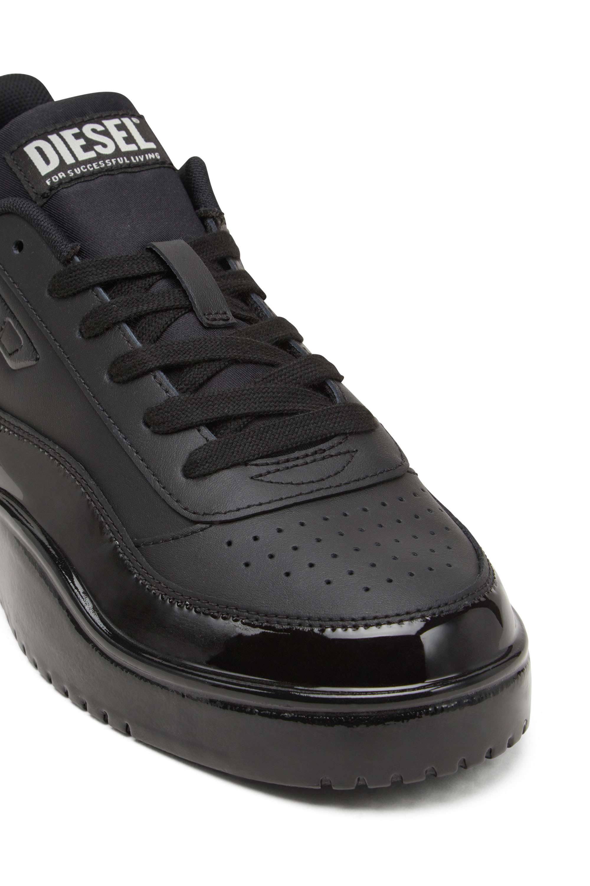 Diesel - S-TRACKER-D LOW, Man's S-Tracker-D-Silicone-dipped leather sneakers in Black - 4