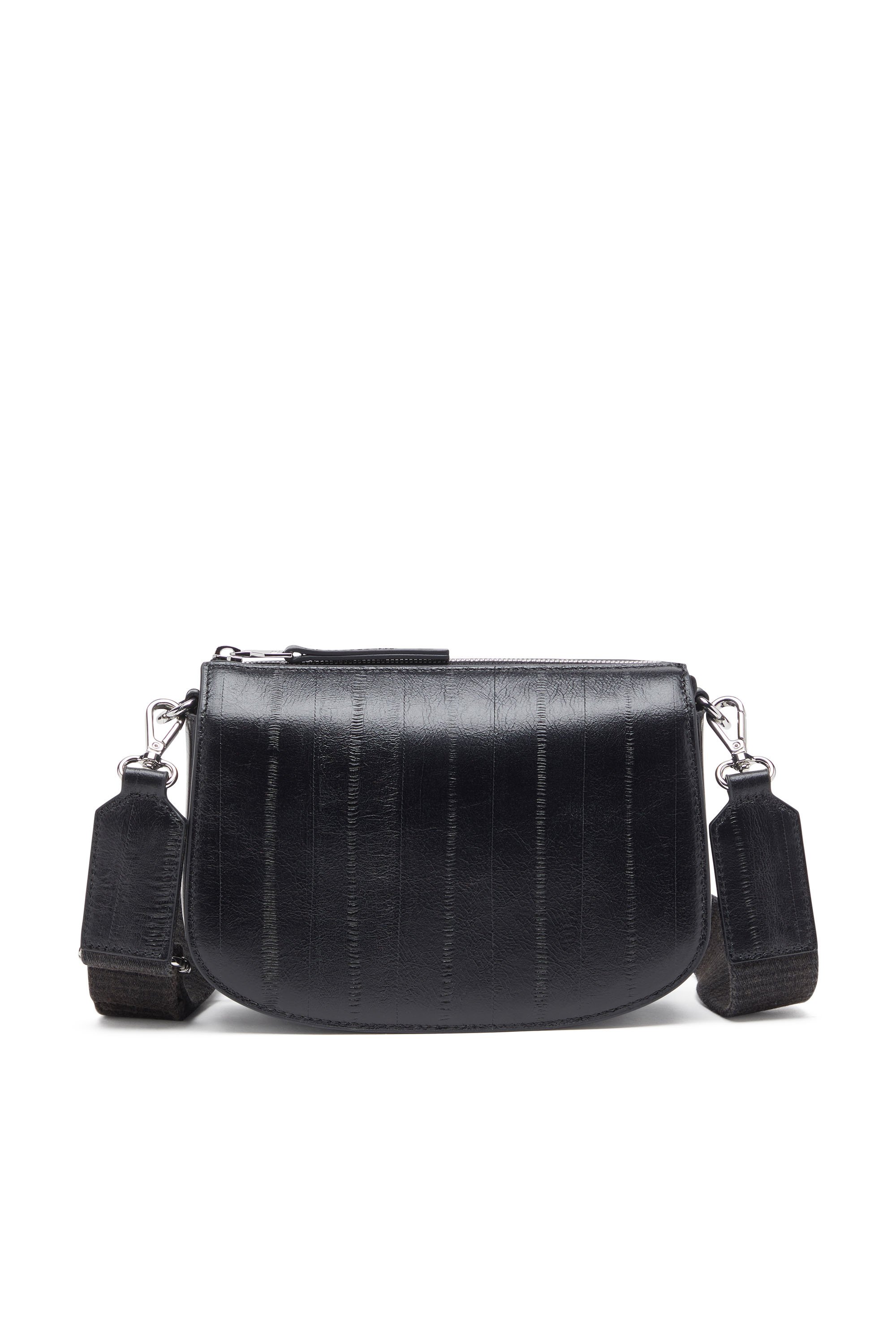 Diesel - 1DR CAMERA BAG, Man's Camera bag in eel-effect leather in Black - 2