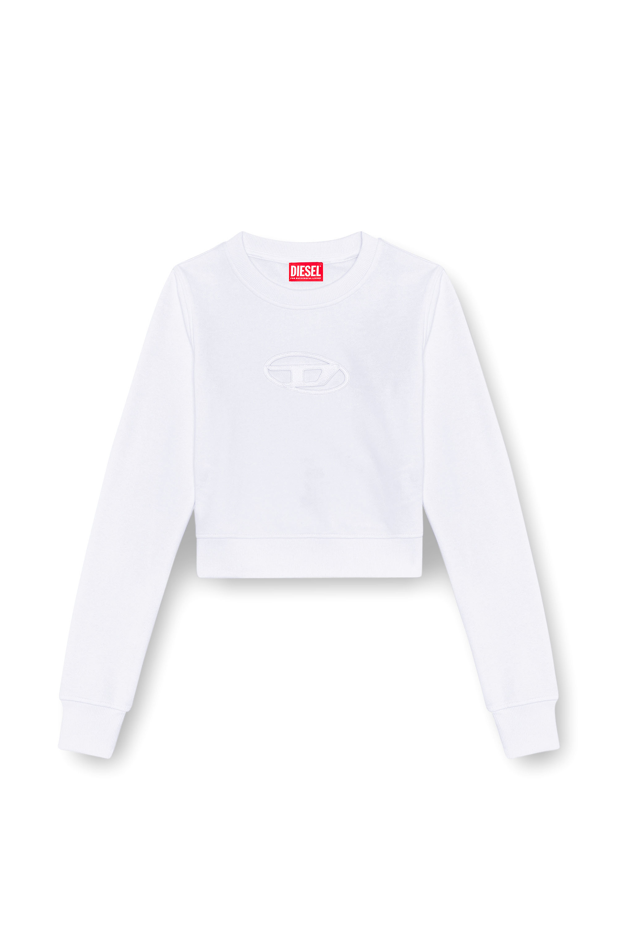 Diesel - F-SLIMMY-OD, Woman Cropped sweatshirt with cut-out logo in White - Image 4
