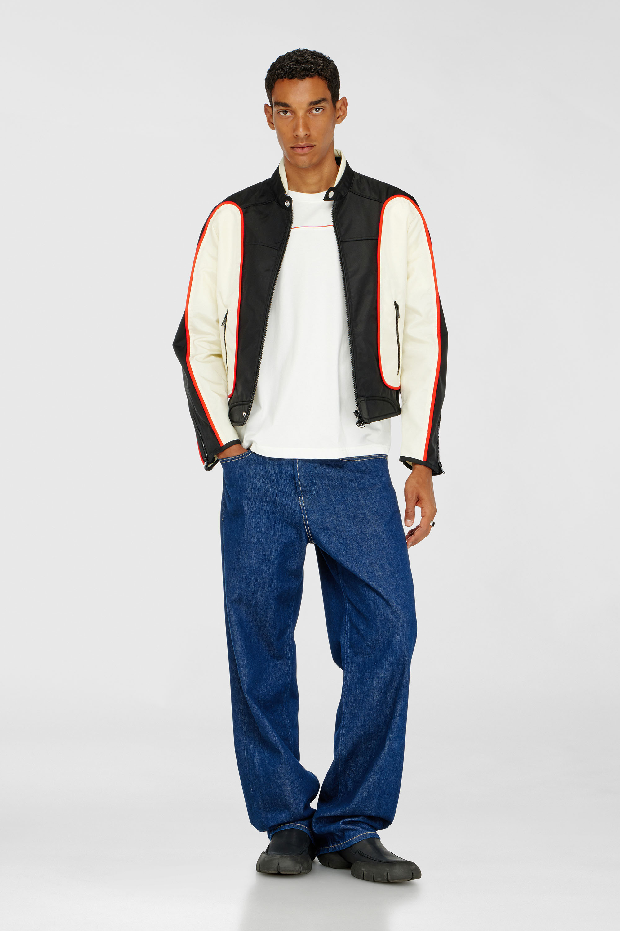 Diesel - T-NORM-PIPING, Man's T-shirt with contrast piping in White - 2