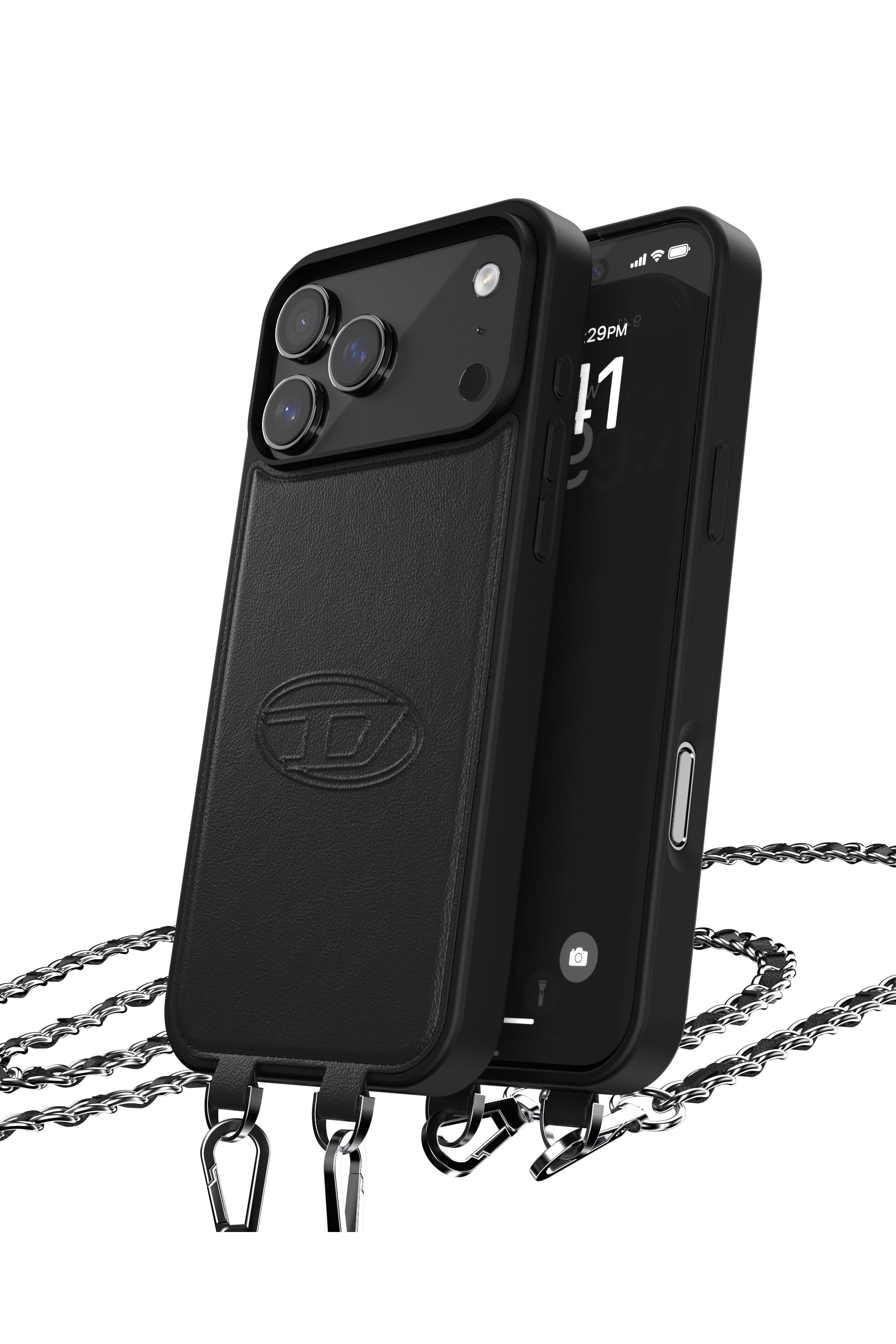 Diesel - 60663 MOULDED CASE, Unisex's Oval D case with wrist strap and MagSafe for iPhone 17 Pro Max in Black - 3