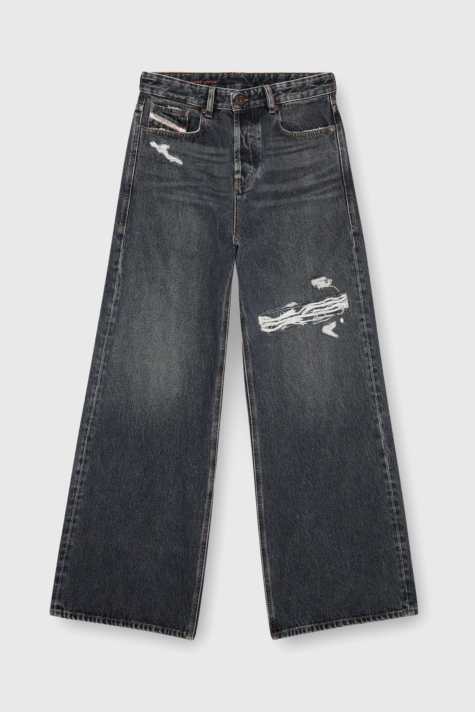 Diesel - Unisex's Relaxed Jeans 1996 D-Sire 007F6, Black/Dark grey - 6
