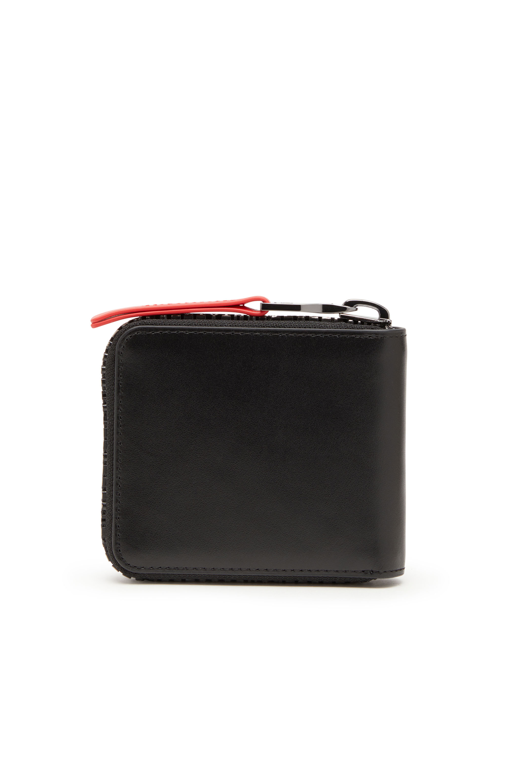 Diesel - ZIP-D BI-FOLD COIN ZIP XS, Man Leather zip wallet with logo zip in Black - Image 2