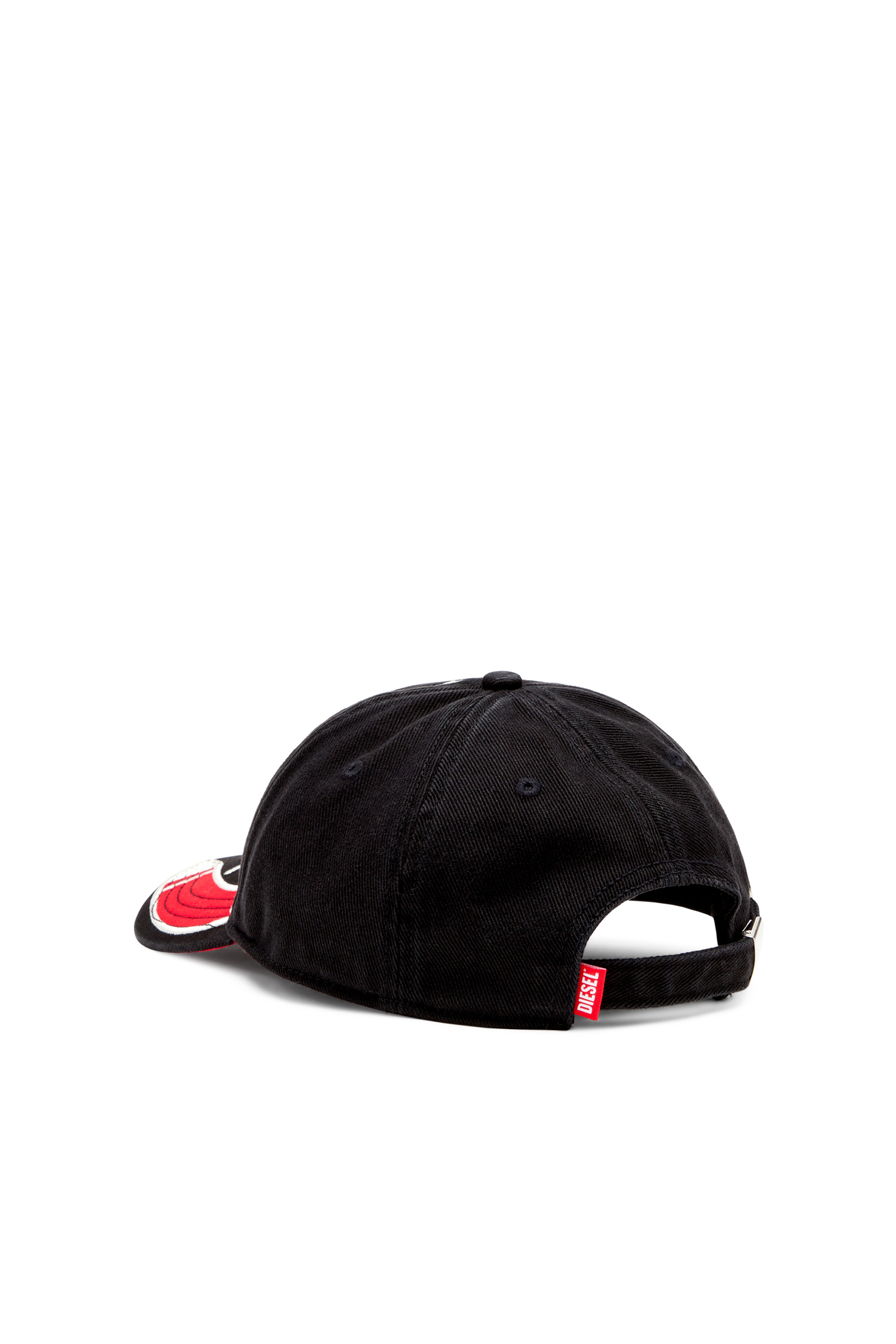 Diesel - C-ARSON, Man's Baseball cap with embroidered detail in Black/Red - 3