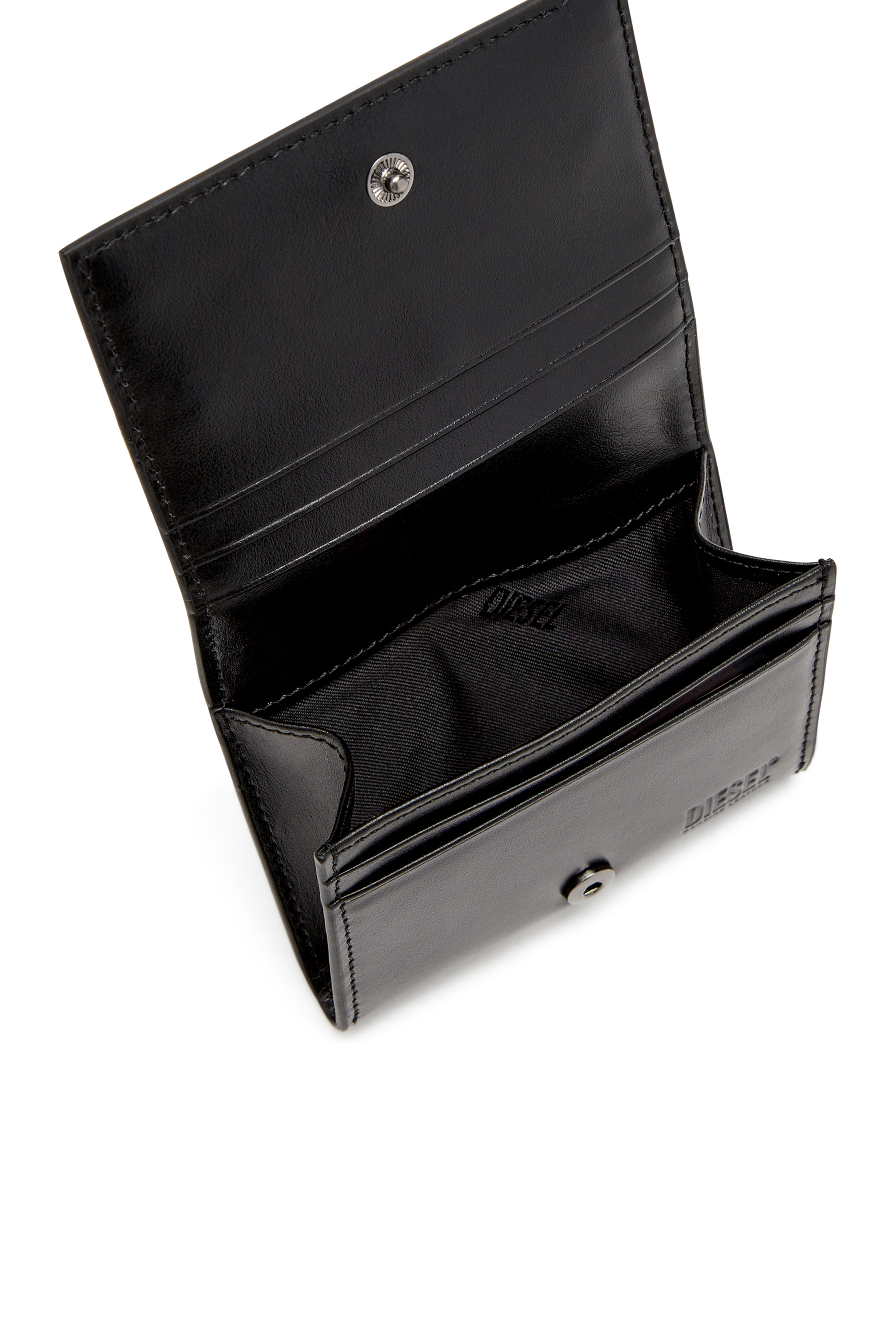 Diesel - HOLI-D CARD HOLDER S II, Man's Bi-fold leather card holder in Black - 3