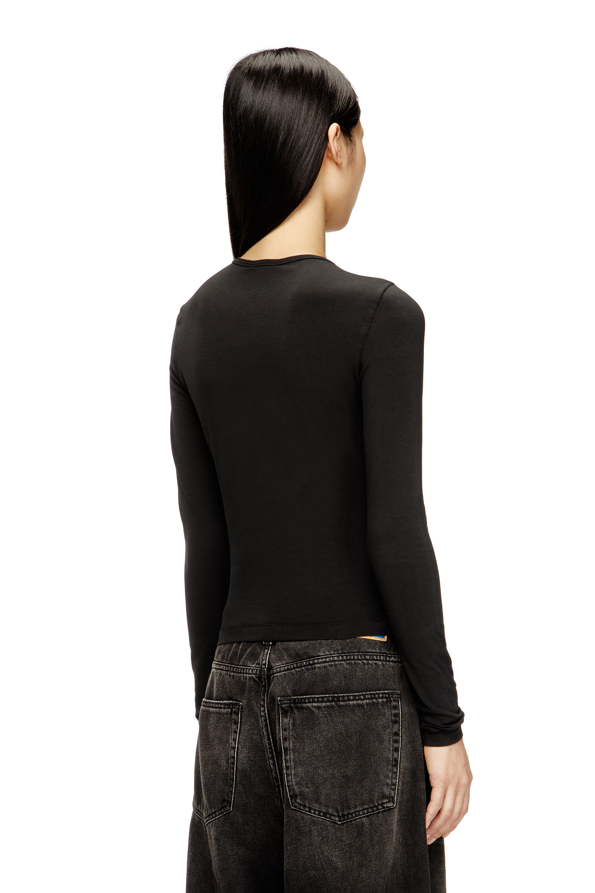 Diesel - T-UNCUTIESLONG-LS-OD, Woman's Cotton sweater with Oval D logo in null - 4
