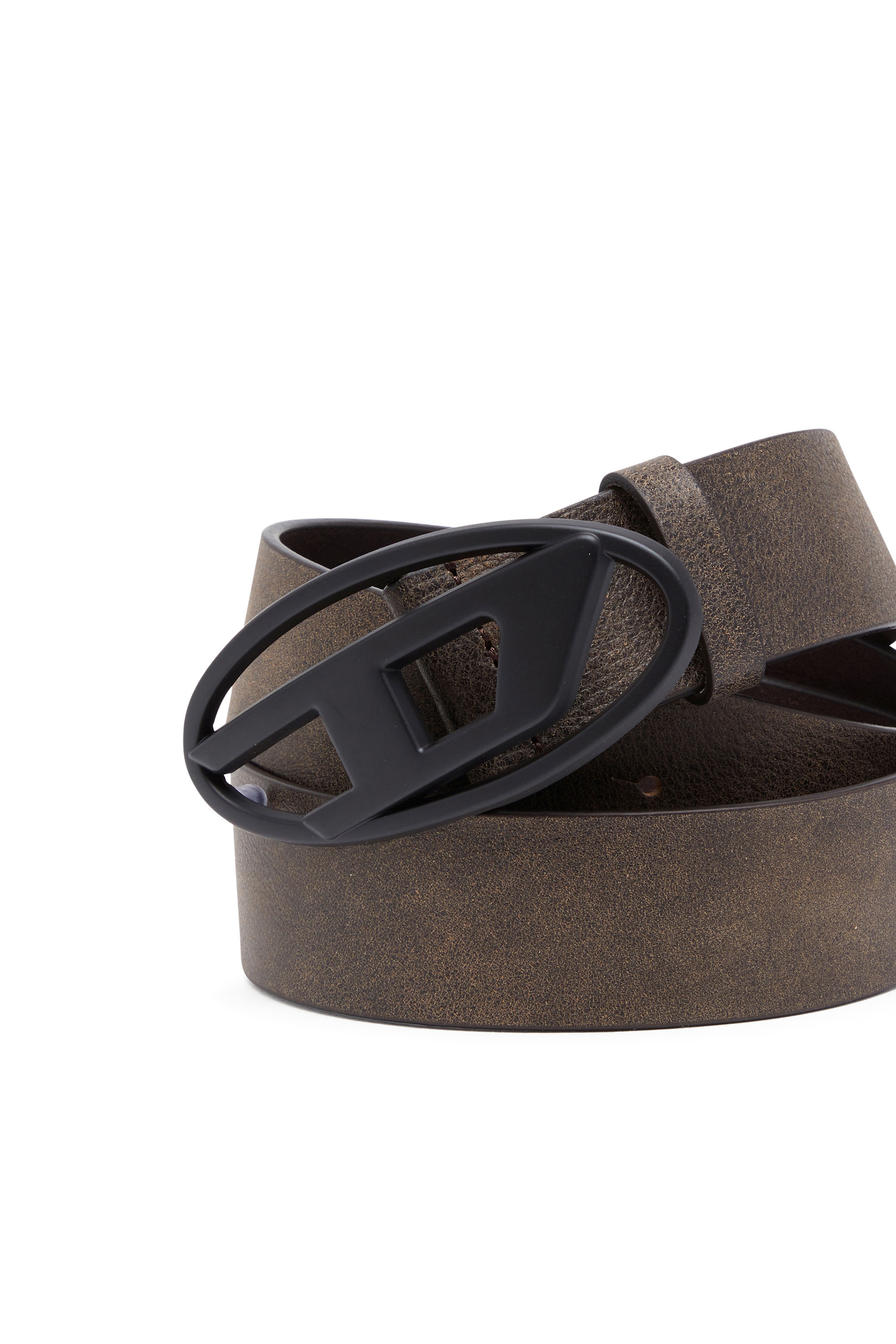 Diesel - B-1DR, Unisex's 3.9cm belt in treated leather in Brown - 3