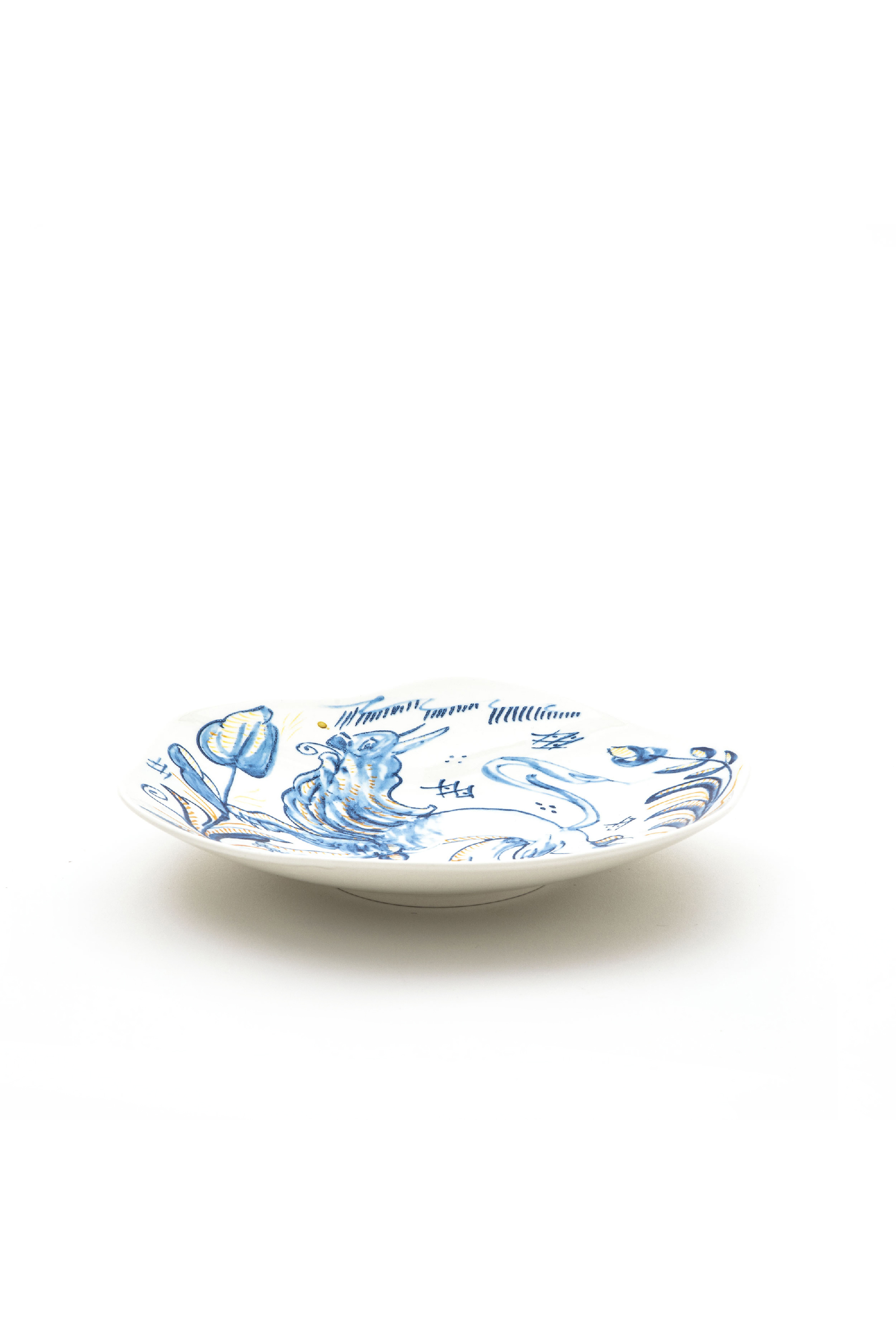 Diesel - 11225 SOUP PLATE IN PORCELAIN "CLASSIC O, White/Blue - Image 3