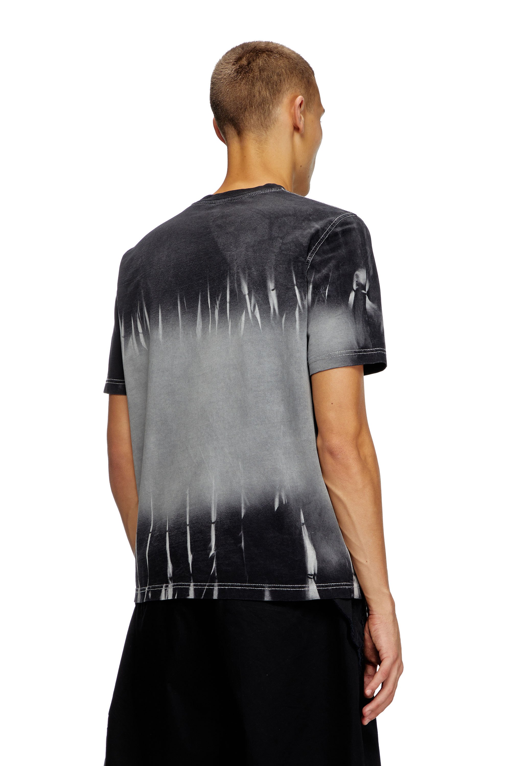 Diesel - T-ADJUST-R21, Man's Tie-dye T-shirt with logo embroidery in Black - 4