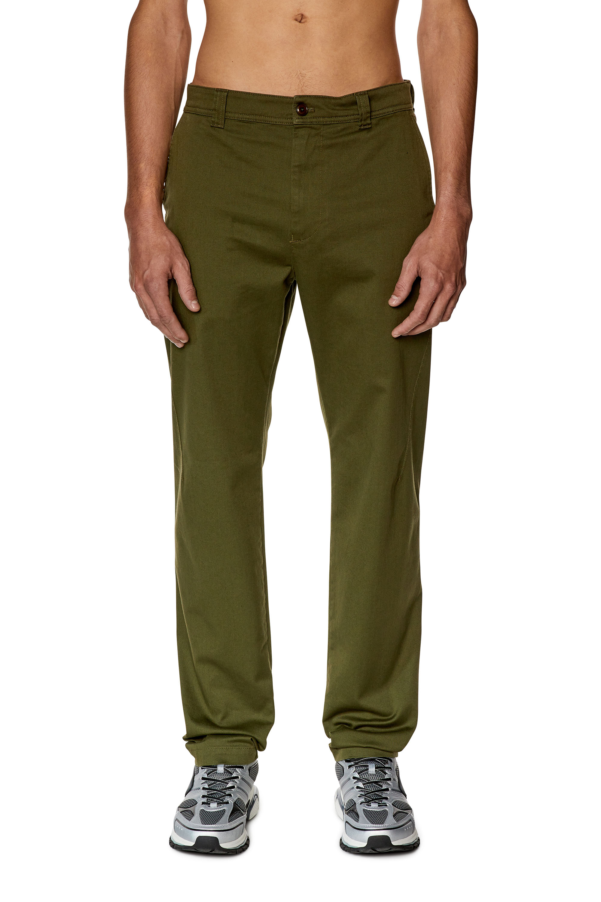 Diesel - P-DEAN, Man Chino pants in cotton gabardine in Green - Image 1