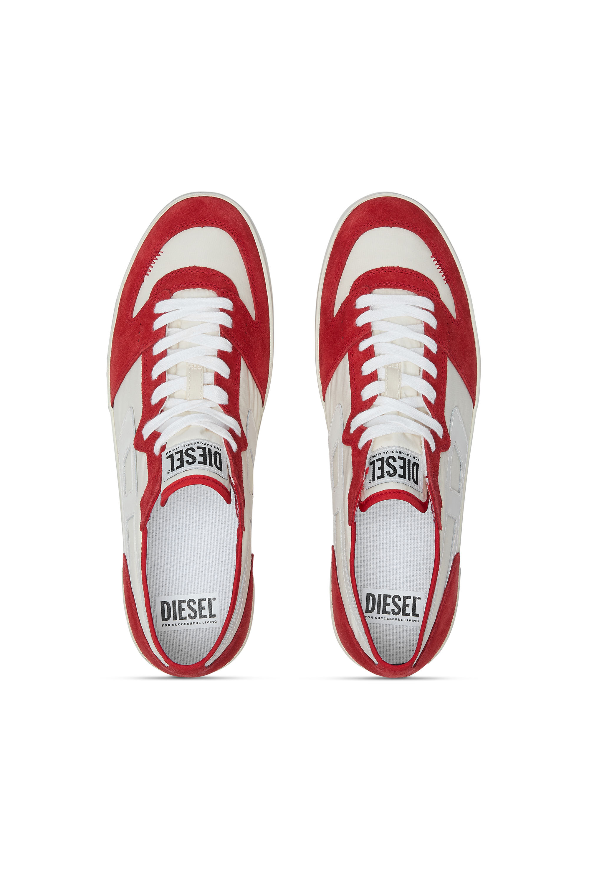 Diesel - S-LEROJI D-1 LOW, Man's S-Leroji D-Sneakers in padded ripstop and suede in Red/White - 5