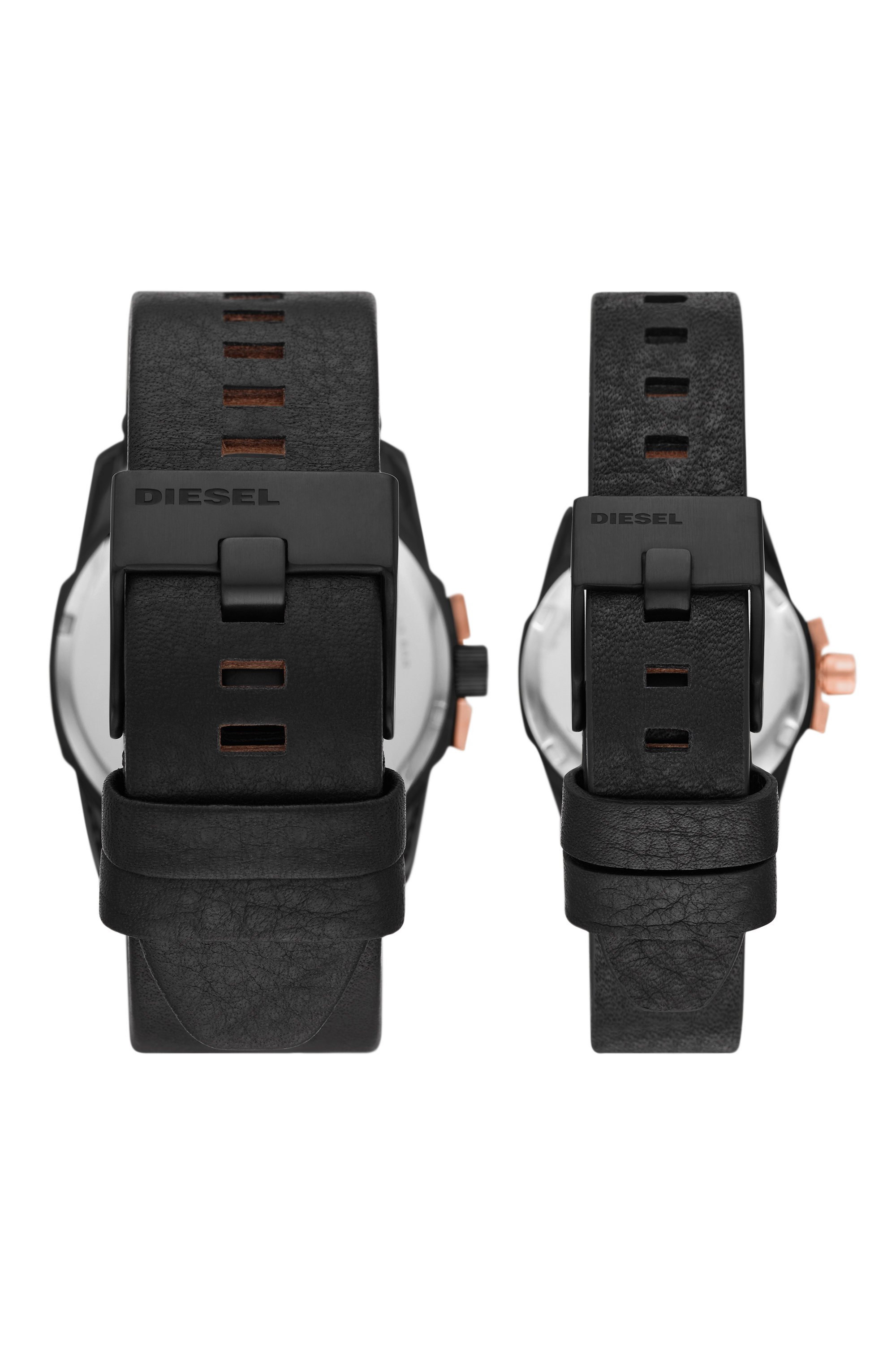 Diesel - DZ1977, Woman's Master Chief Leather Watch Set in Black/Pink - 2