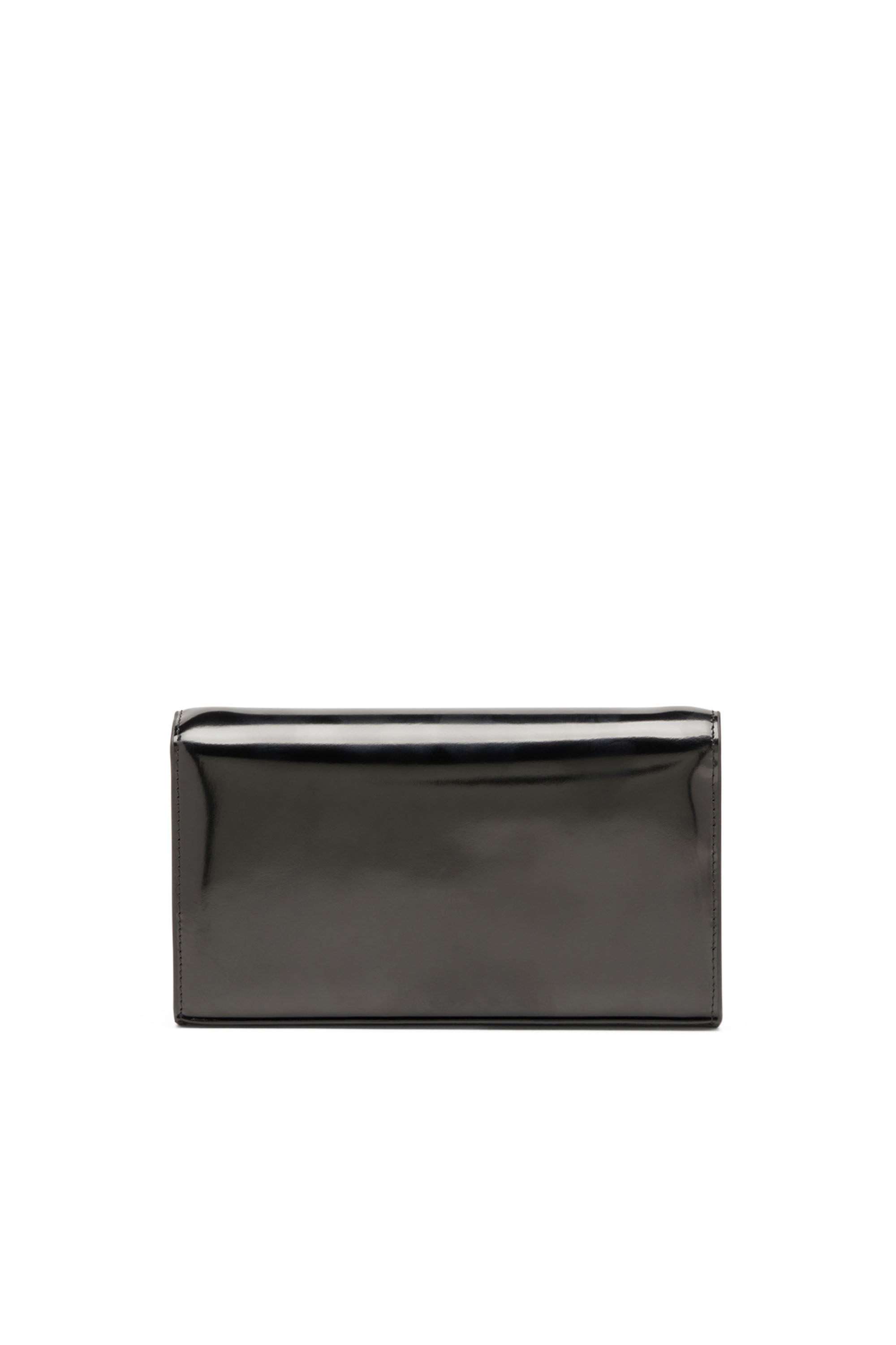 Diesel - 1DR WALLET STRAP, Woman Wallet bag in mirrored leather in Black - Image 2
